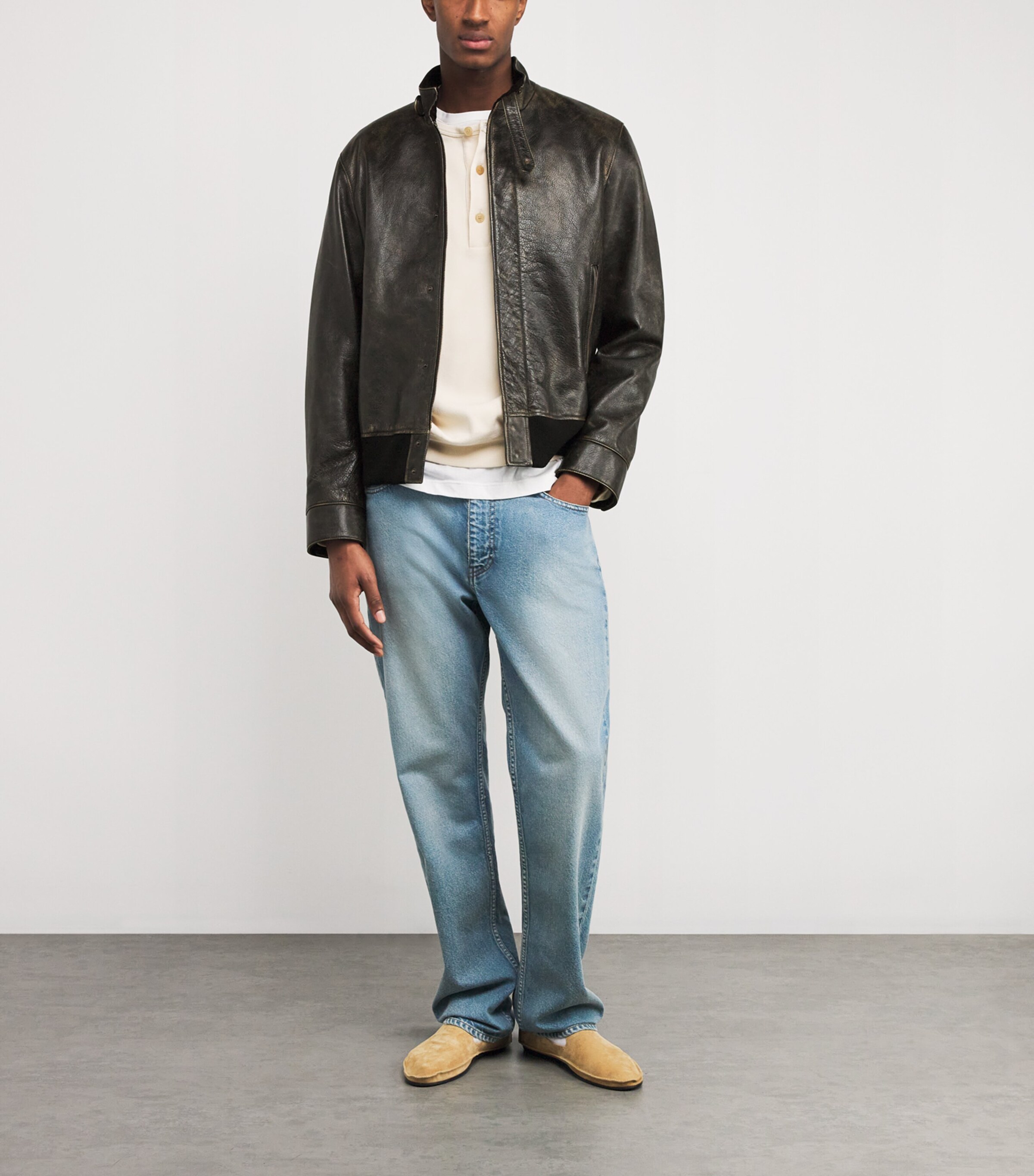 The Row Black Edrice Calfskin Jacket | Harrods US