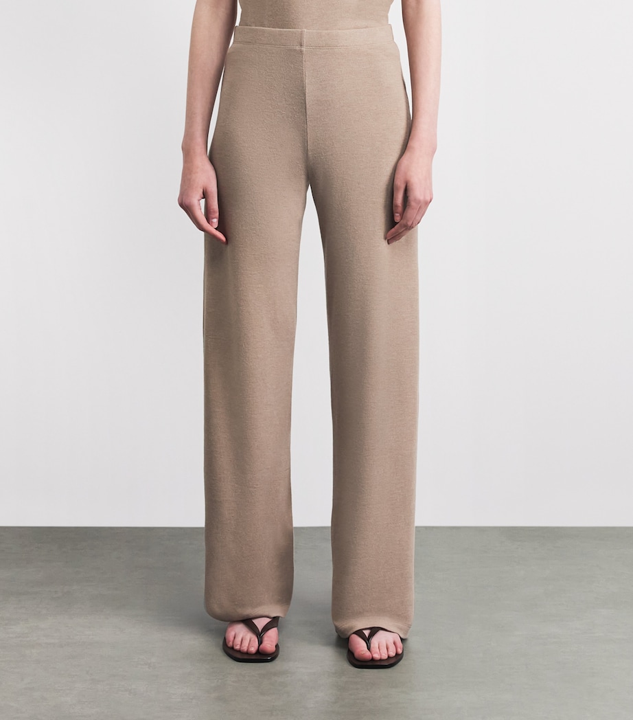 LESET Womens Lauren Wide-Leg Lounge Trousers Sable Image 4