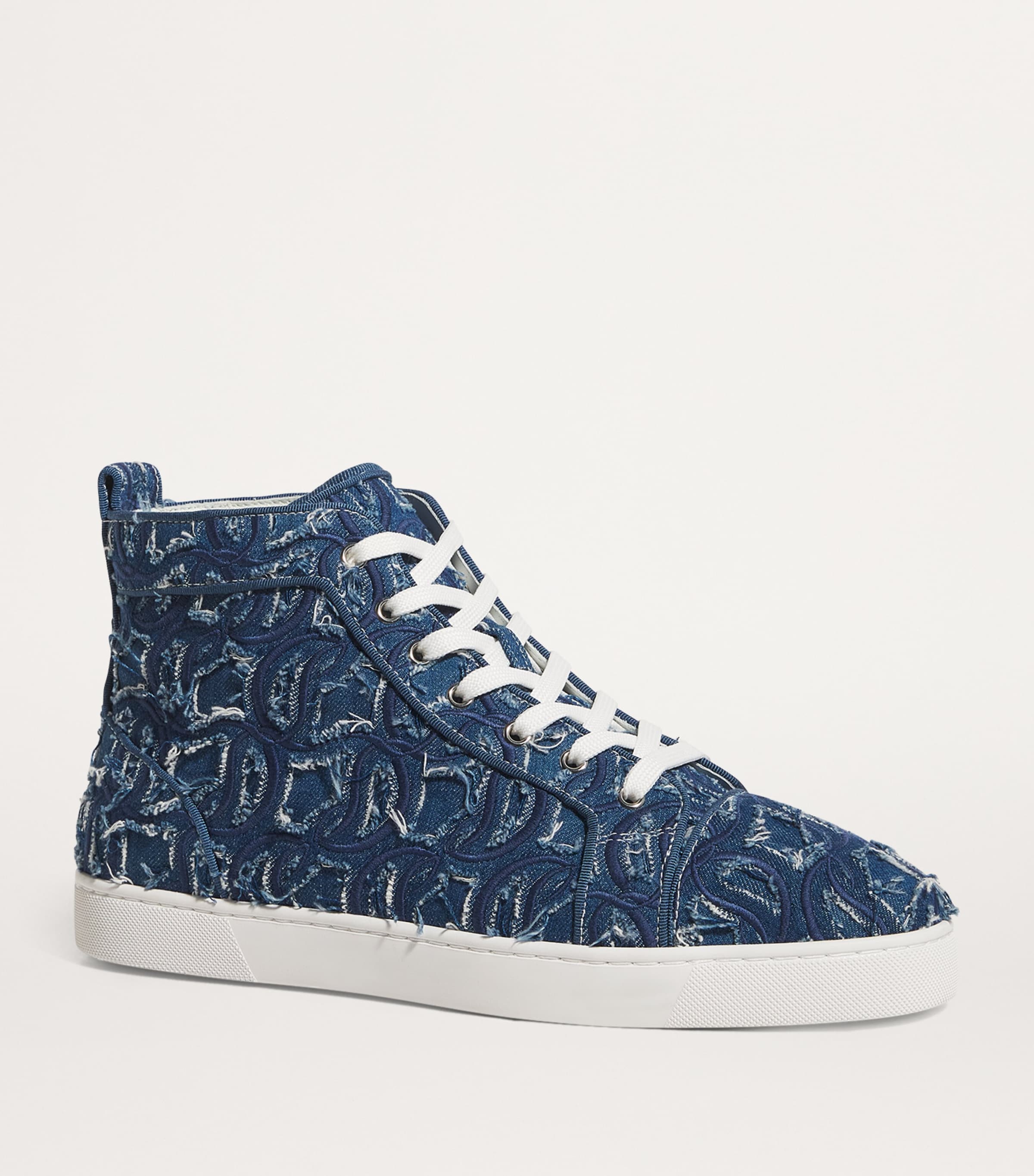 Christian Louboutin Louis Denim High Top Sneakers Harrods US