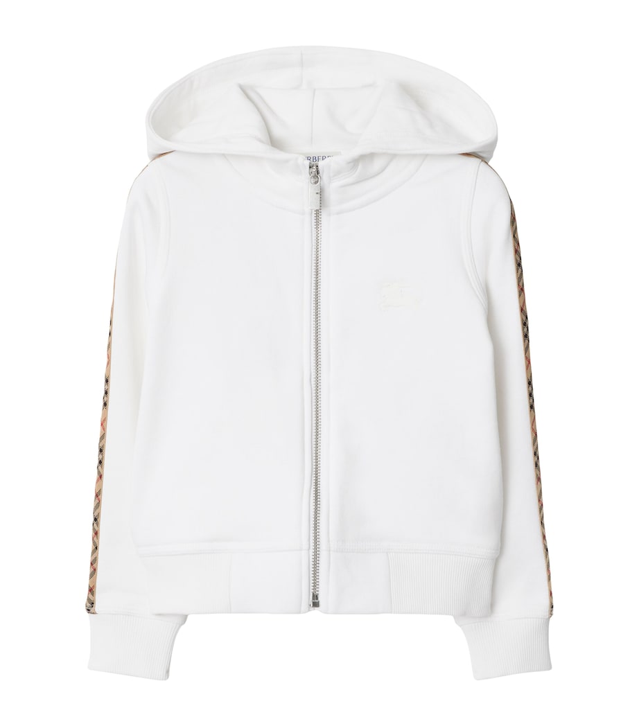 Cotton Check Hoodie (3-12 Years) WHITE Image 1