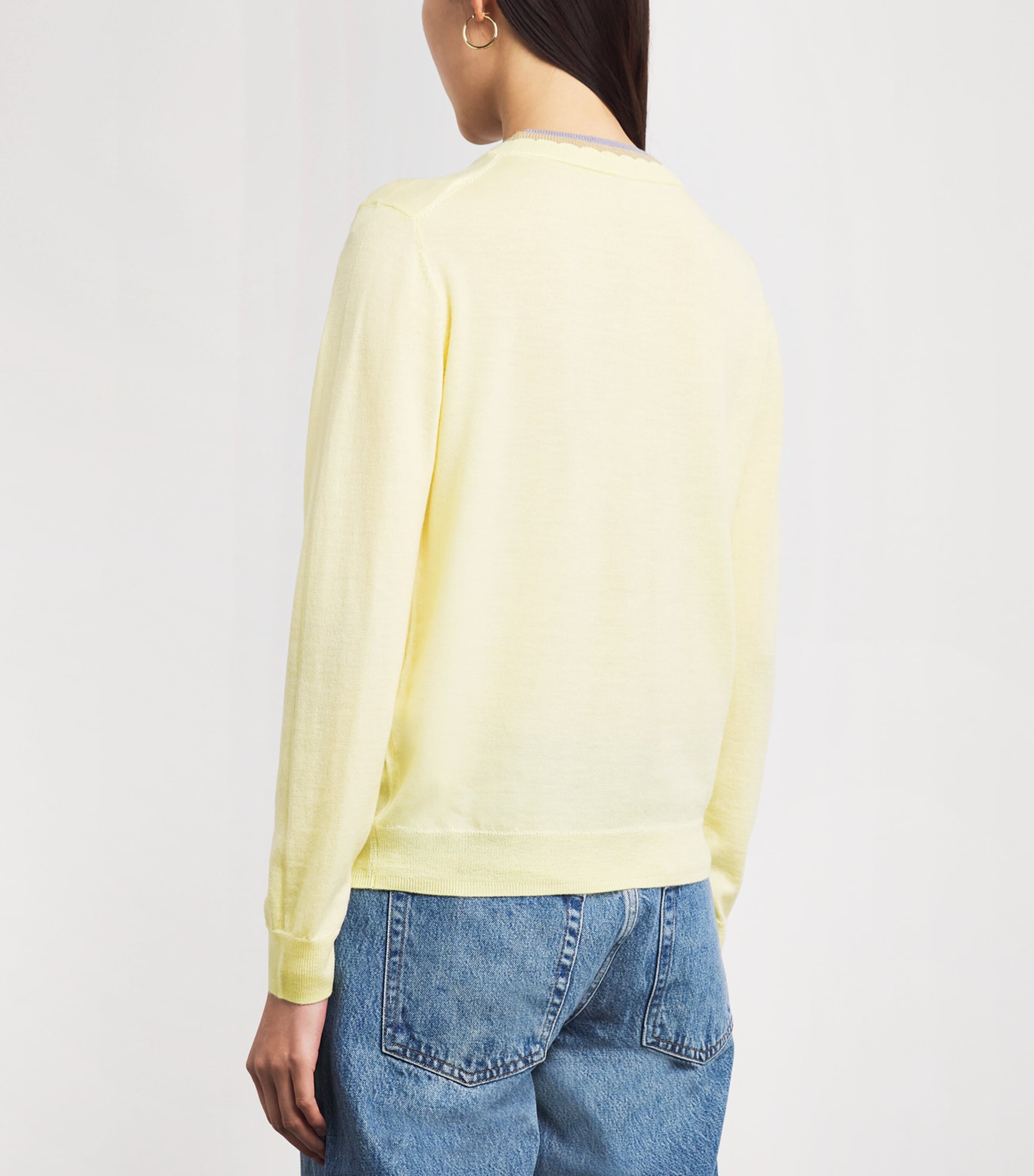 Claudie Pierlot Womens Wool Layered Sweater Baby Yellow Image 5