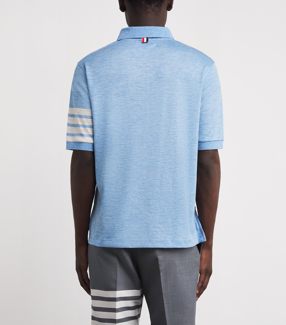 Wool 4-Bar Polo Shirt LIGHT BLUE Image 4