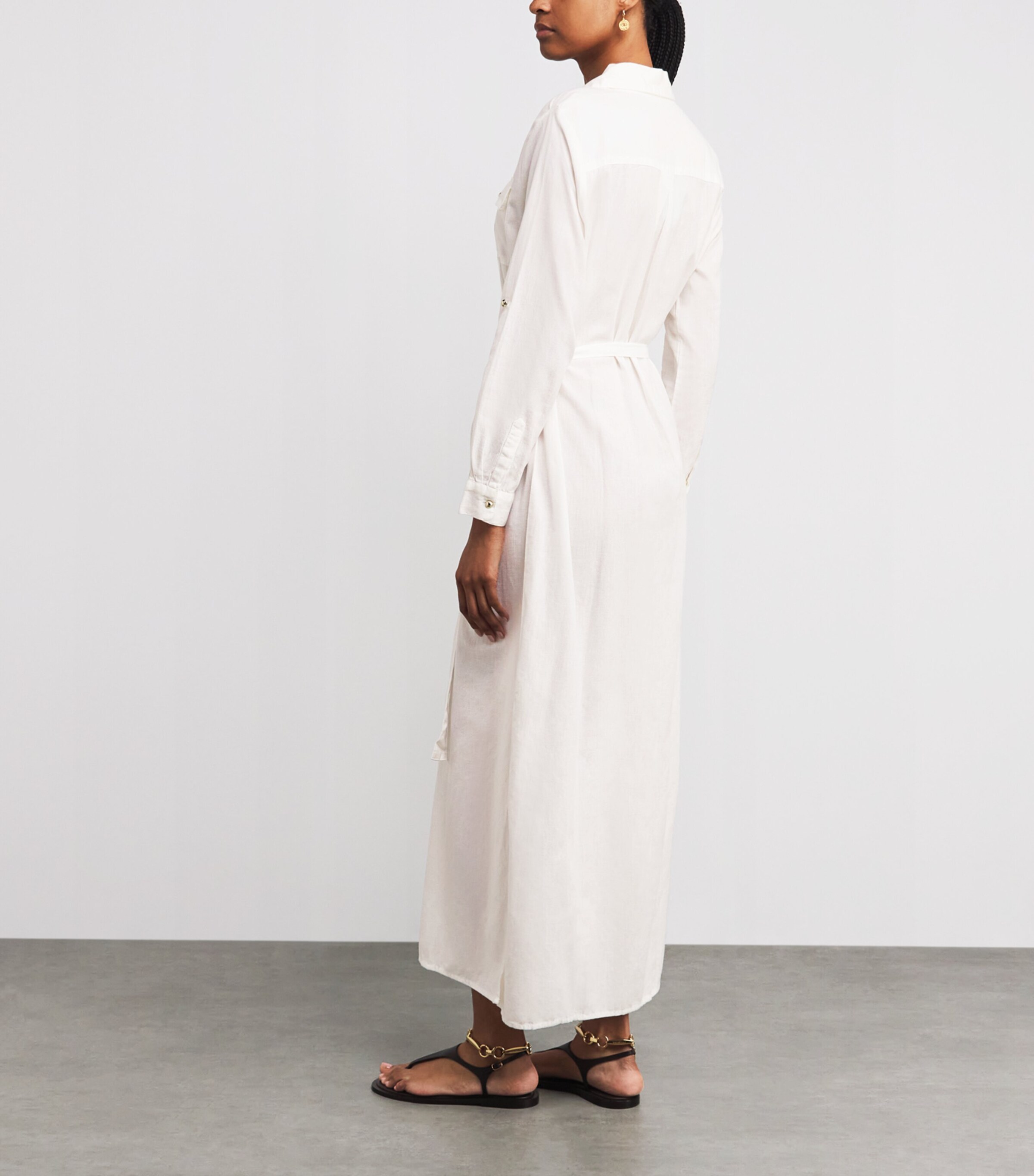 Cotton-Linen Darcy Maxi Dress WHITE4 Image 3