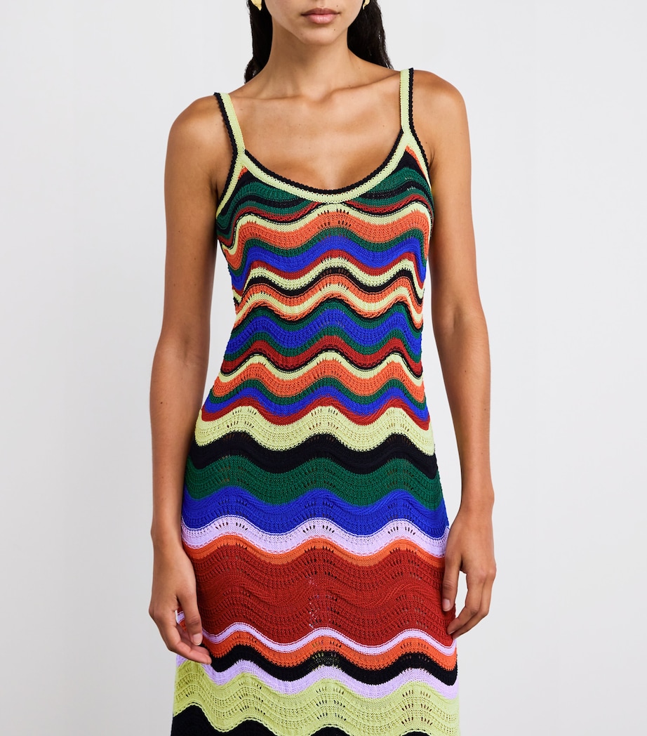 Crochet Chevron Maxi Dress PU02 MULTICOLOR LILA Image 4