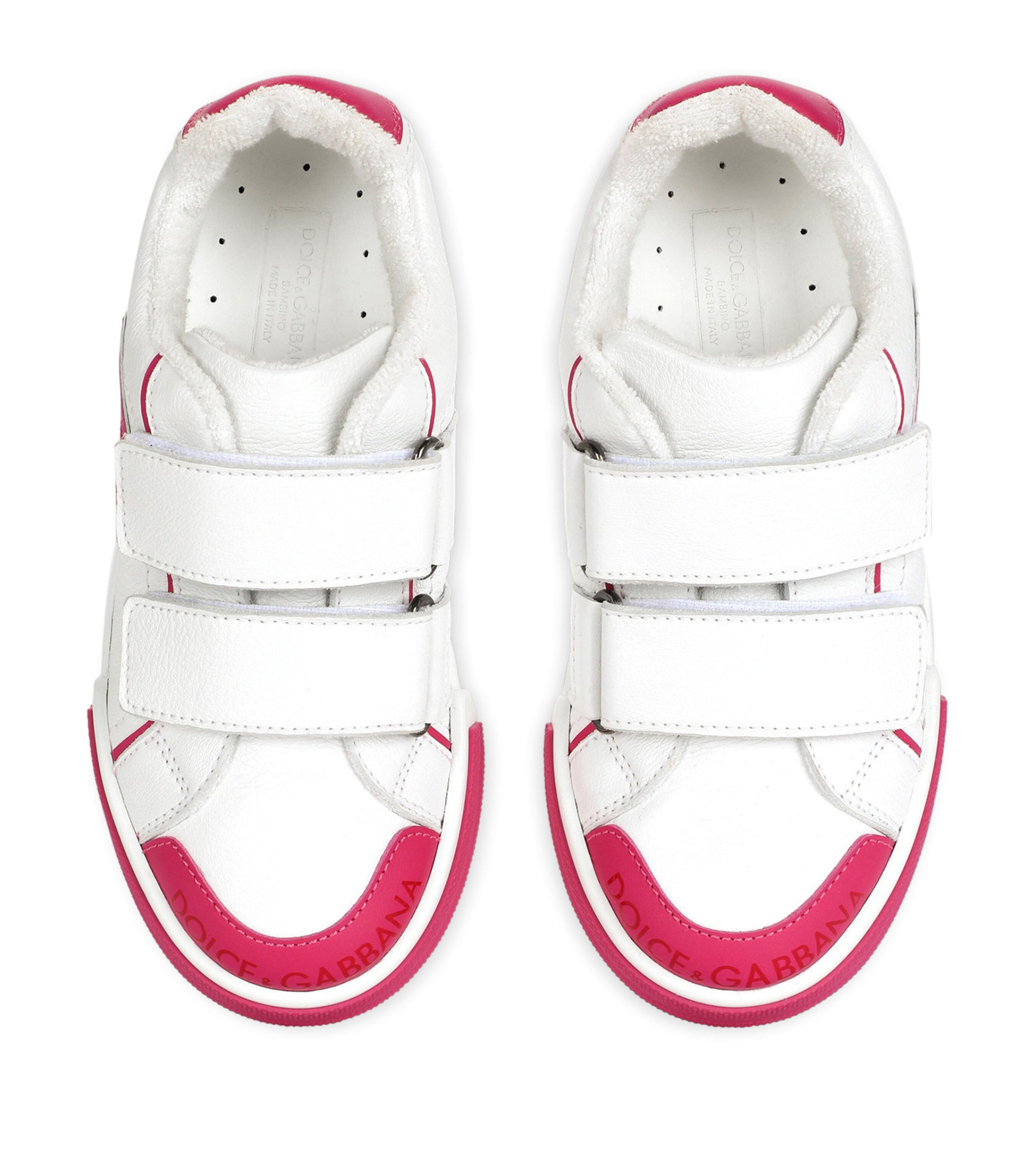 Leather Portofino Sneakers 8B902-WHITE/FUCHSIA Image 3