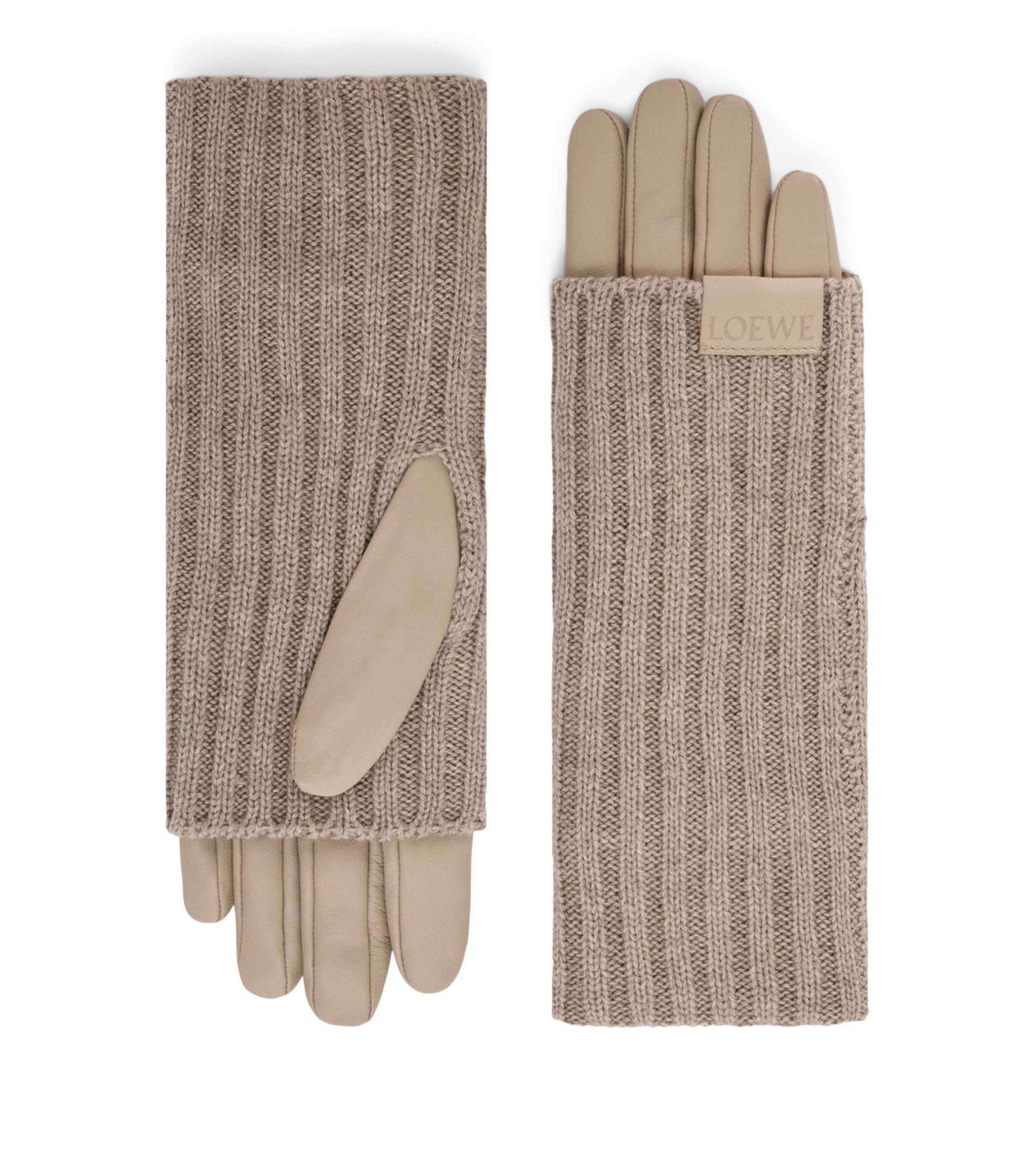 LOEWE Cashmere-Leather Gloves Sand Image 1