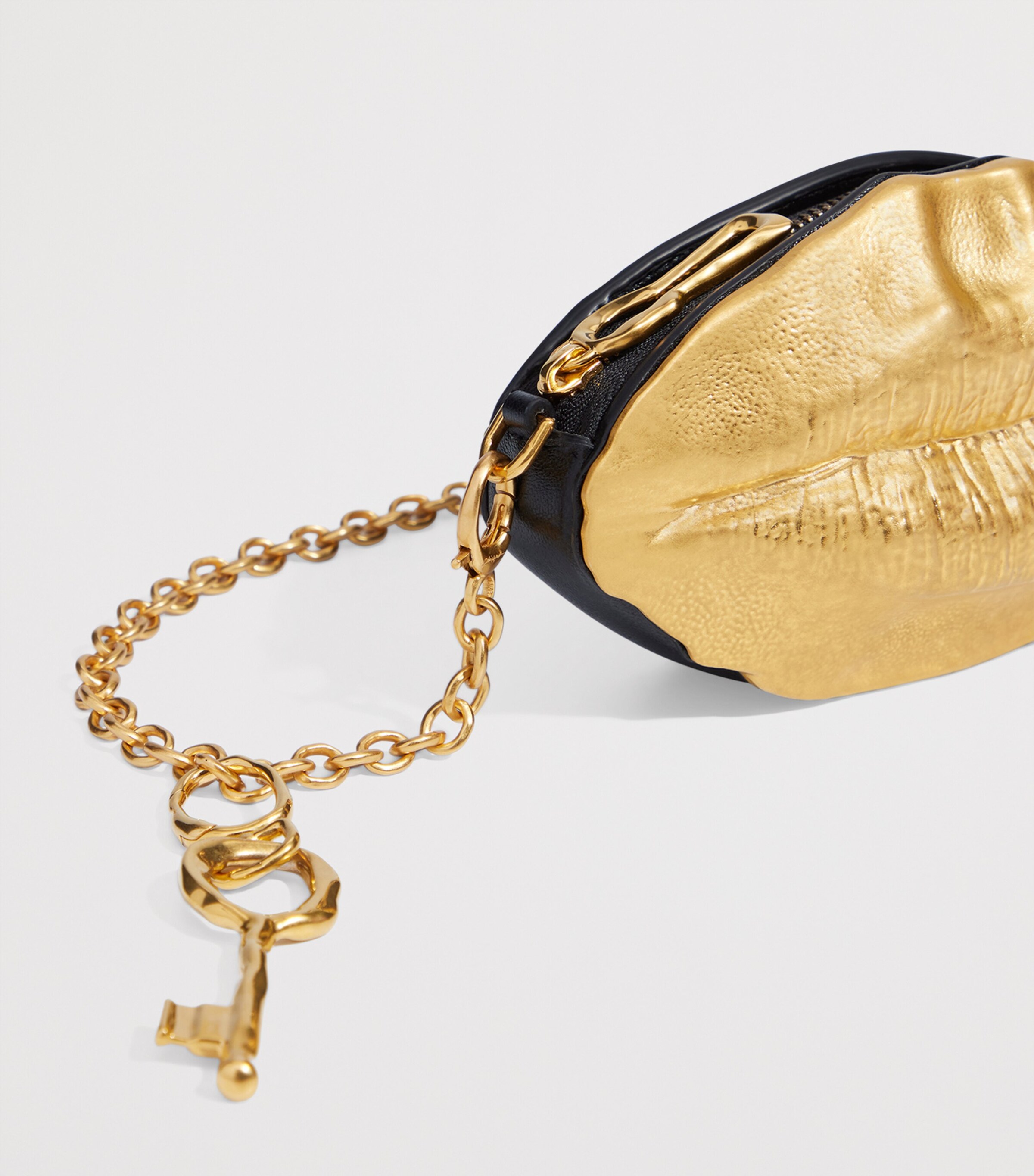 Mini Mouth Clutch Bag 023 GOLD/BLACK Image 5