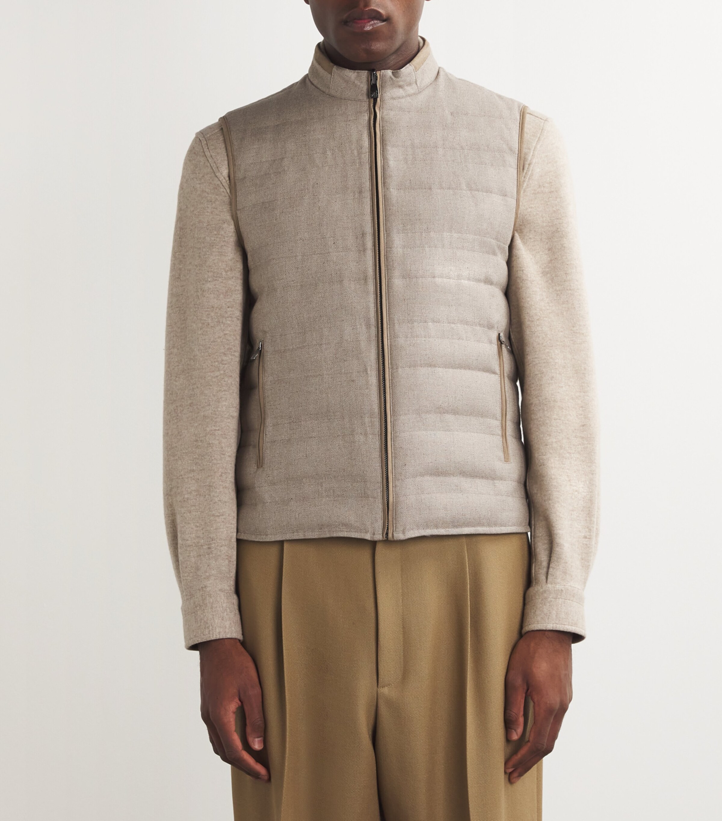 Silk-Blend Padded Gilet 035 NATURAL / BEIGE Image 3