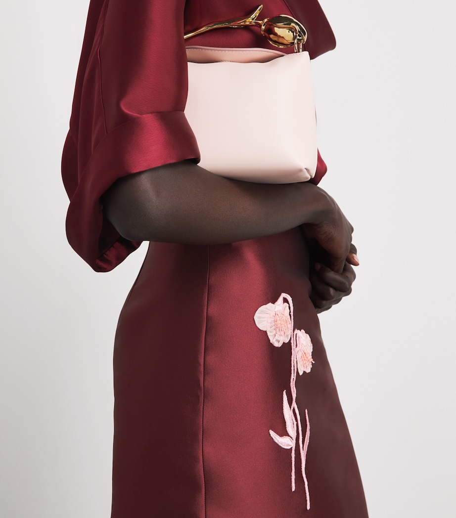 Erdem Womens Mikado Embroidered Midi Skirt Bordeaux Image 3