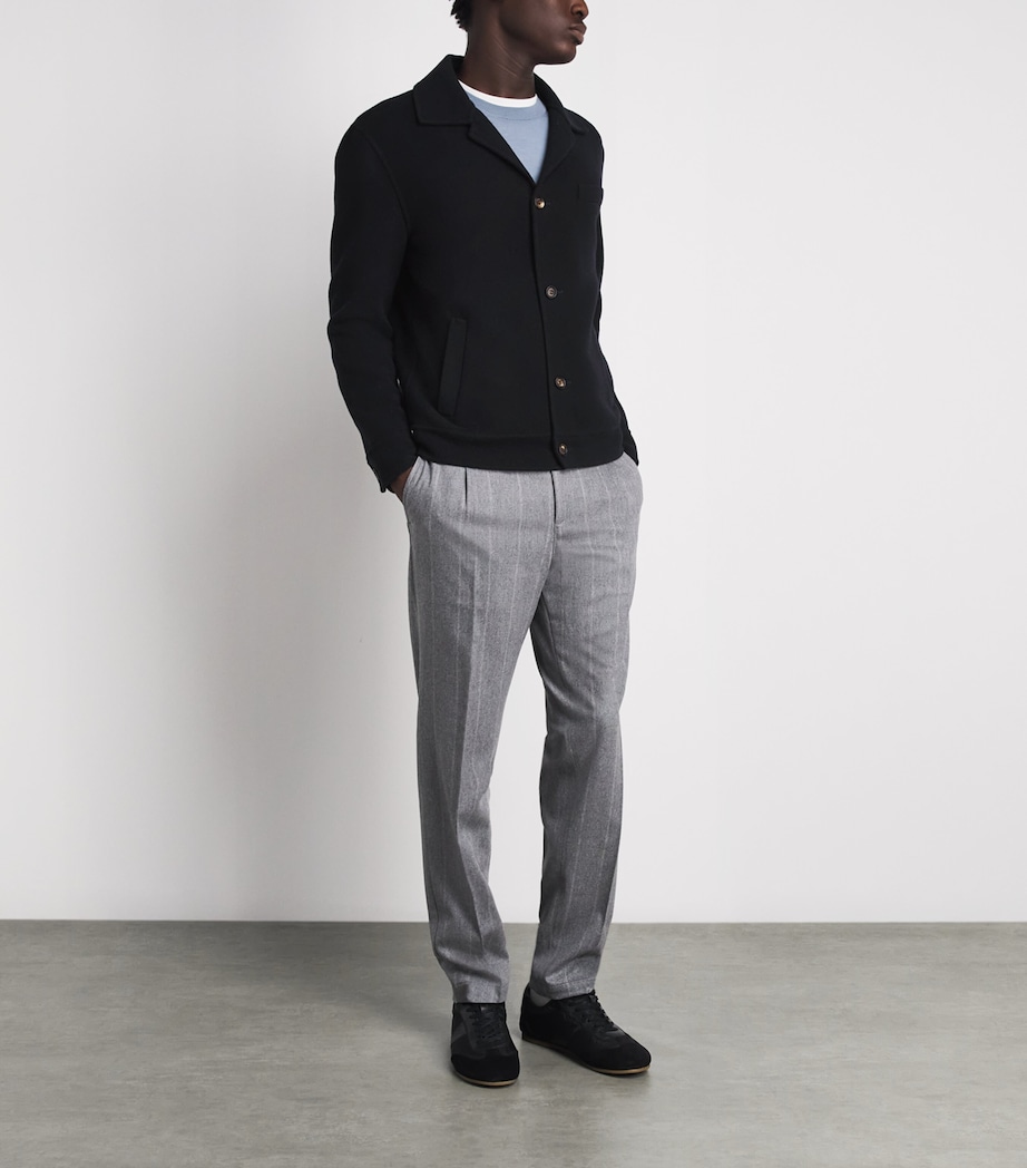 Eleventy Mens Wool Overshirt Blu Image 2