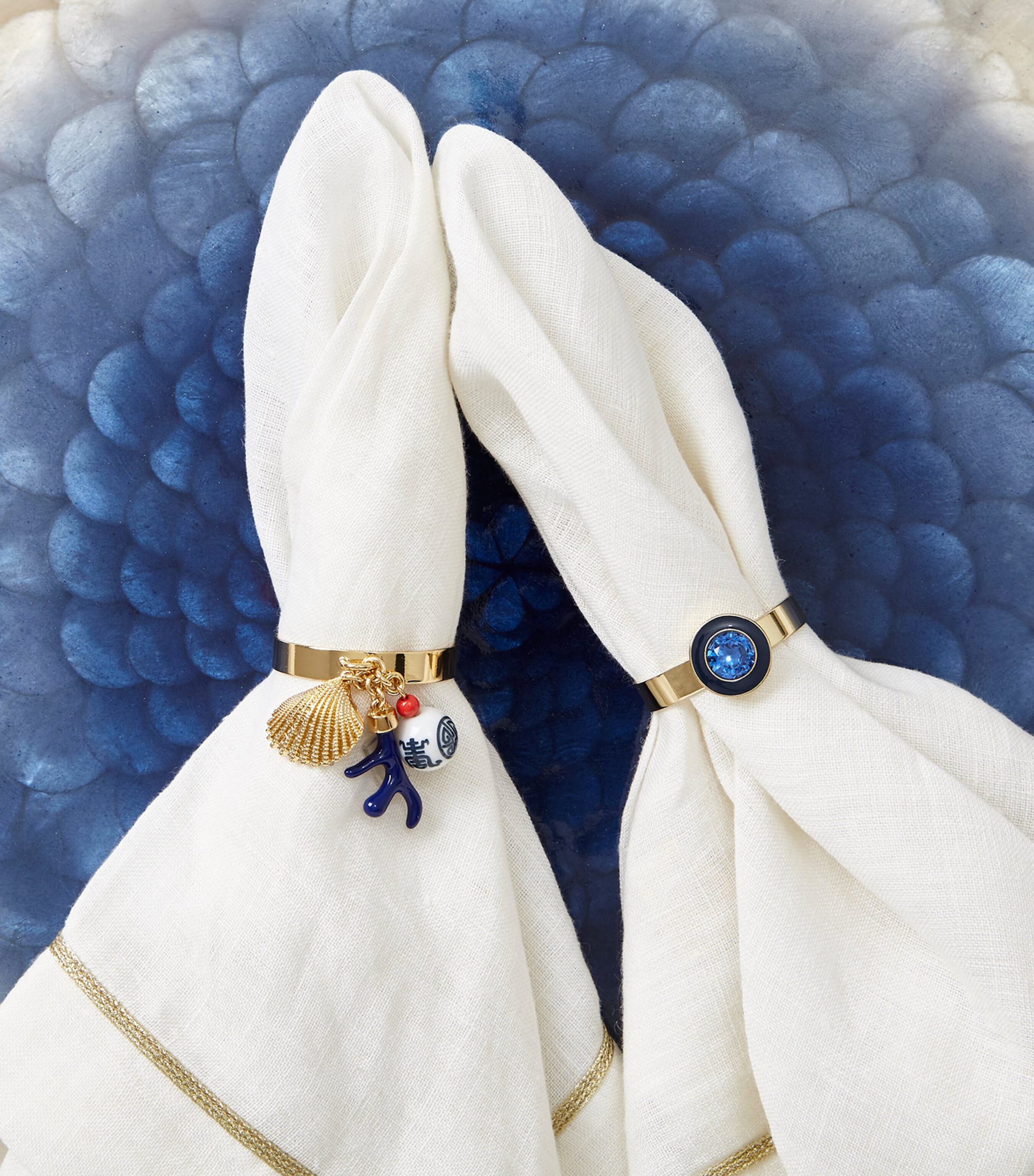 Set of 2 Linen Embroidered Napkins WHITE Image 2