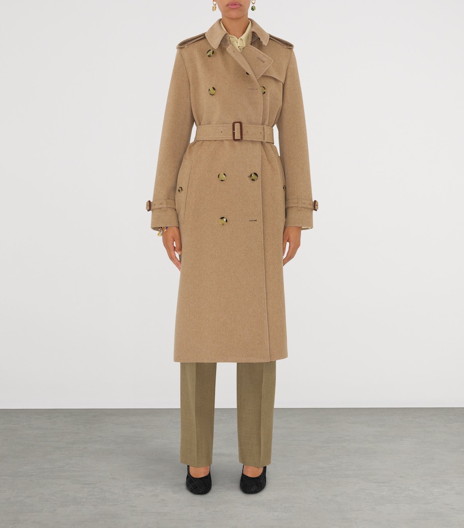 Cashmere Long Kensington Heritage Trench Coat TRAIL MELANGE Image 5