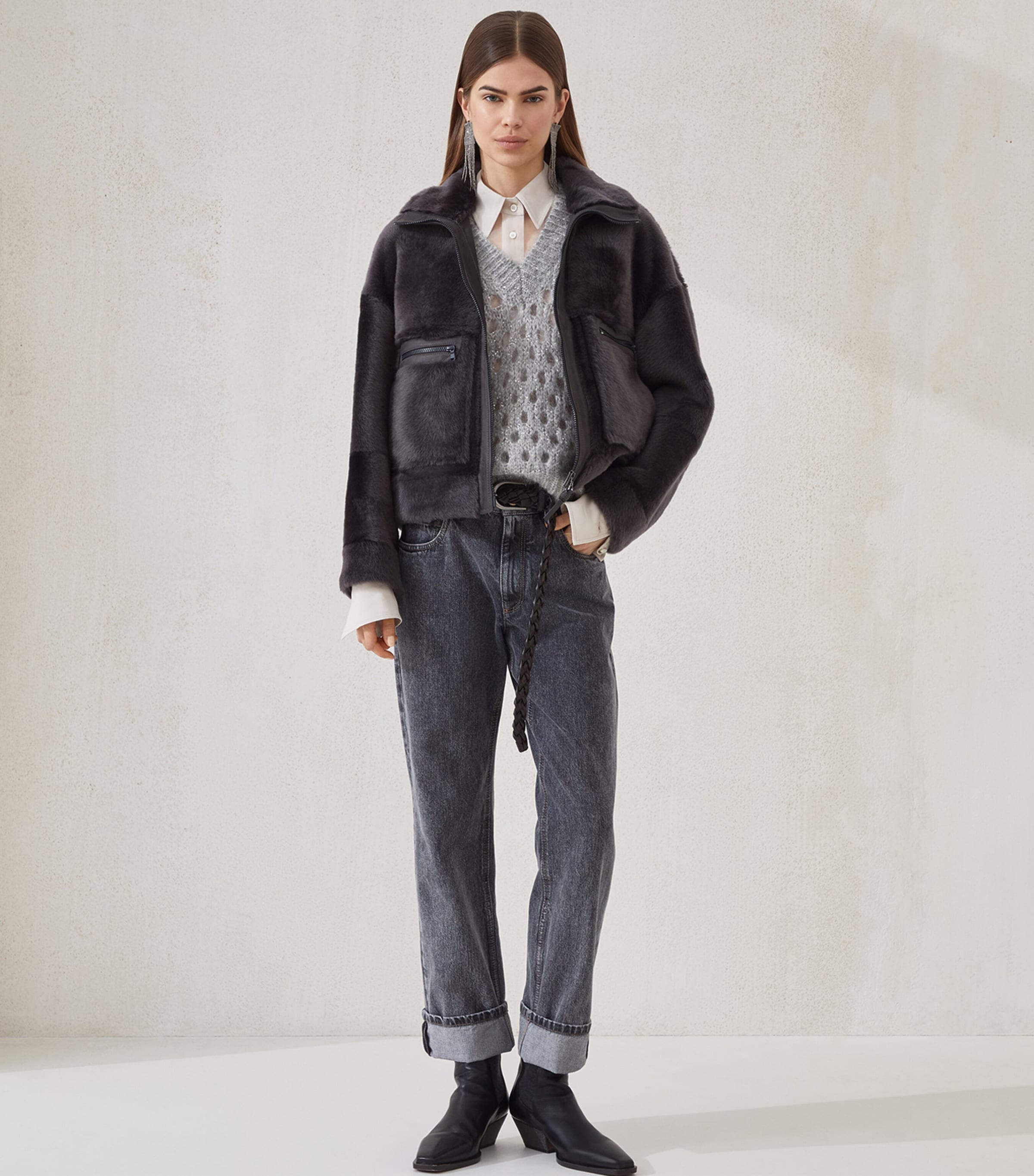 Shearling-Leather Jacket C2126 Image 5