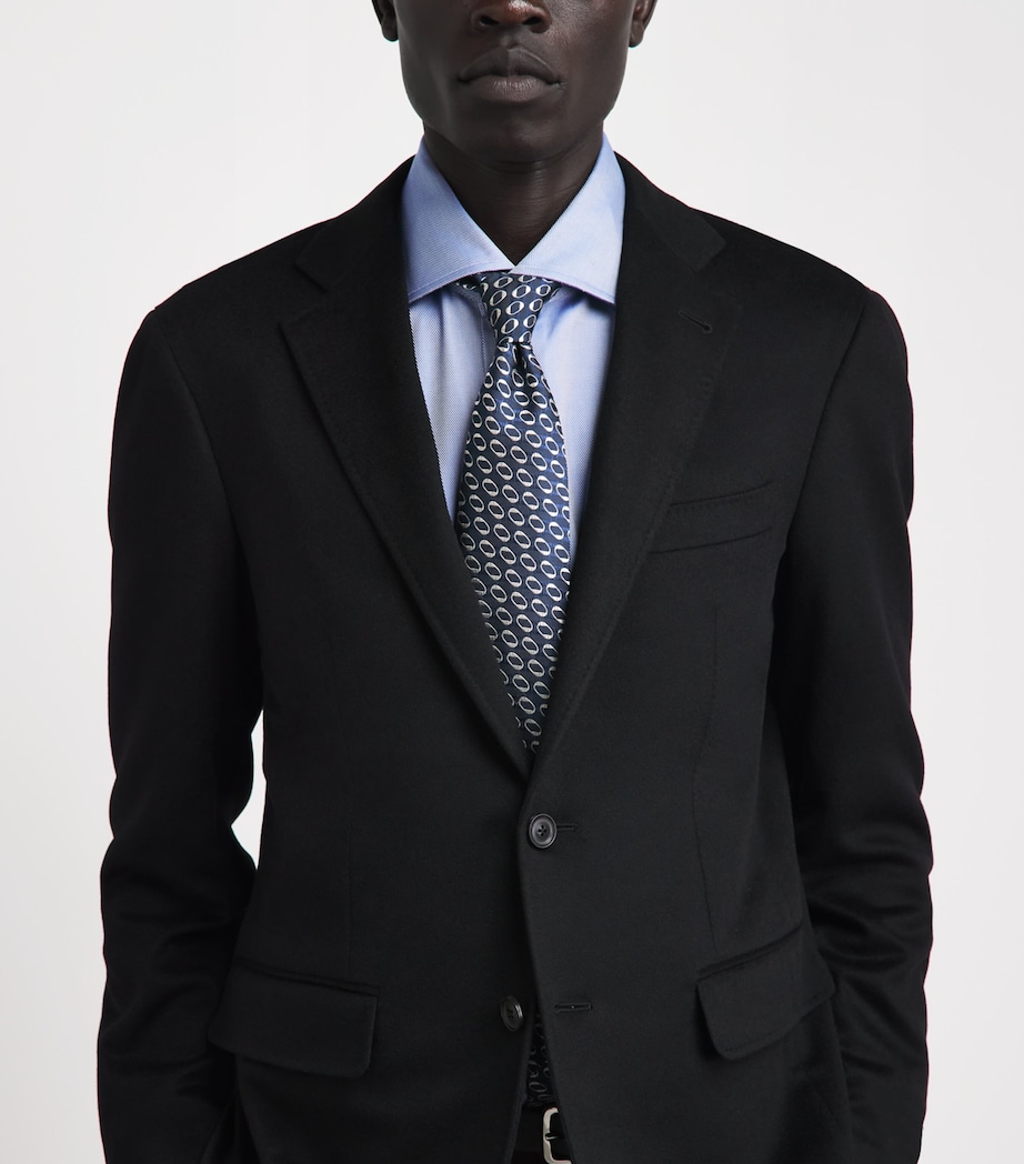 Isaia Silk Geometric Jacquard Tie Image 2