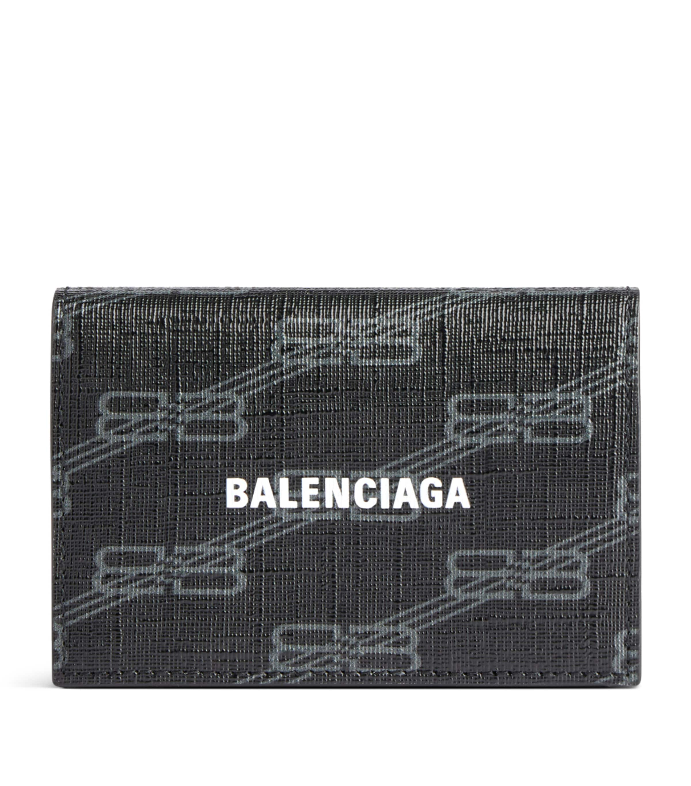 Shop Balenciaga Business Signature Card Case In Black