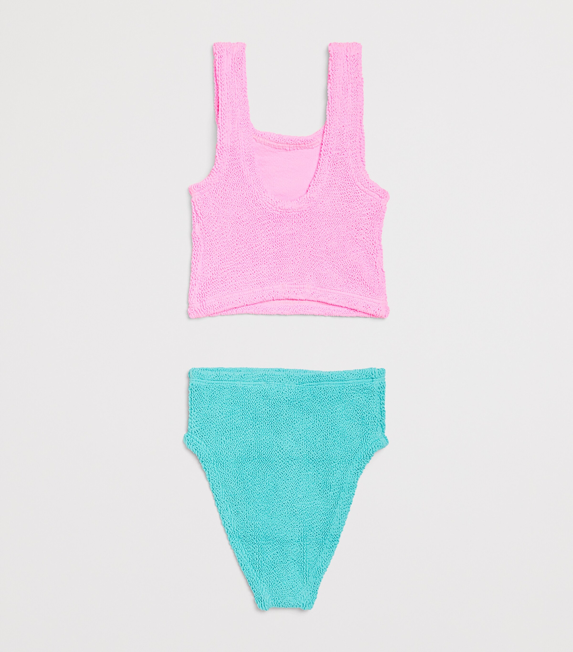 Hunza G Kids Two-Tone Lyra Bikini (7-12 Years) Bubblegum/aqua Image 2