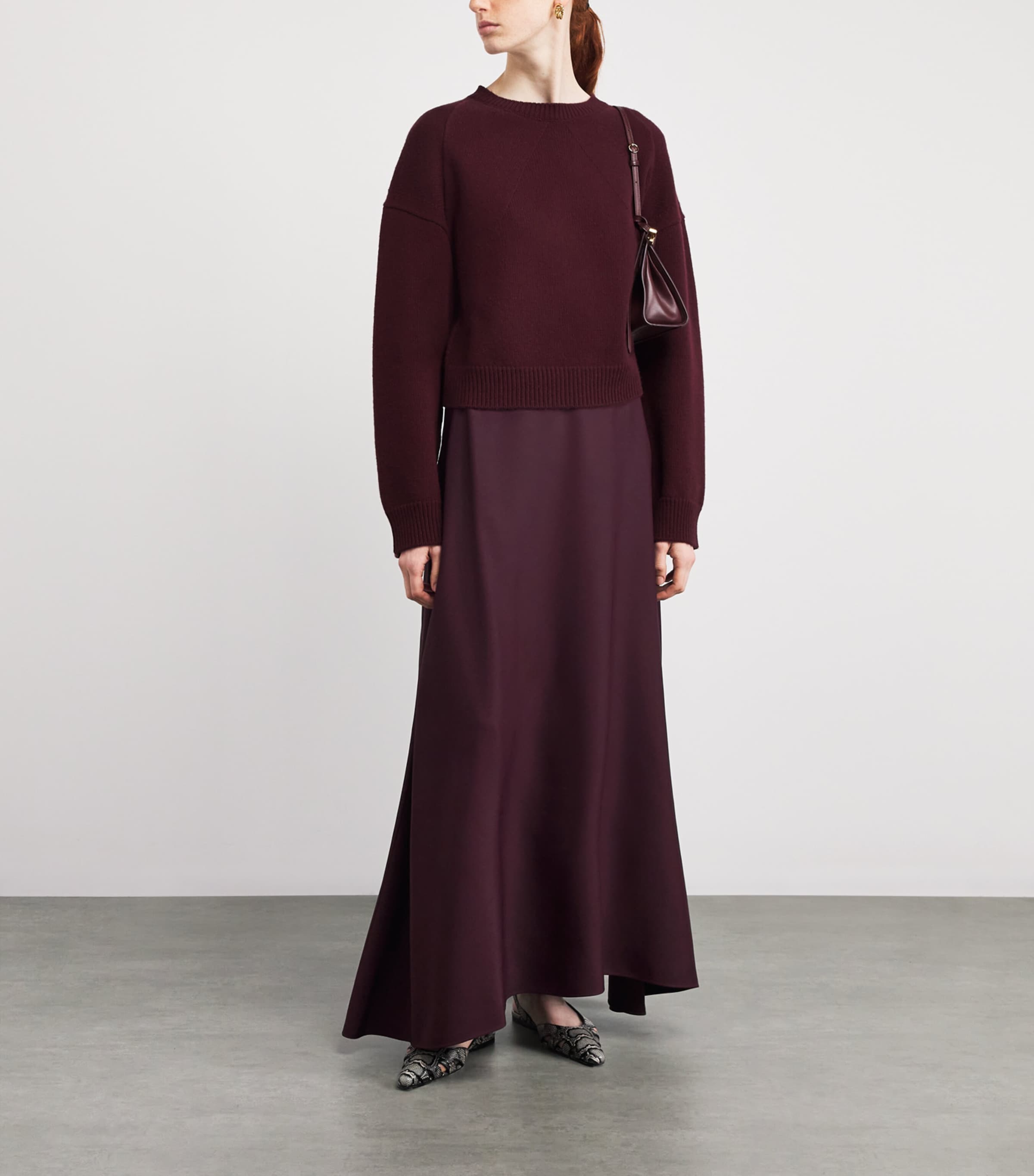 FFORME Womens Carina Maxi Skirt Oxblood Red Image 2