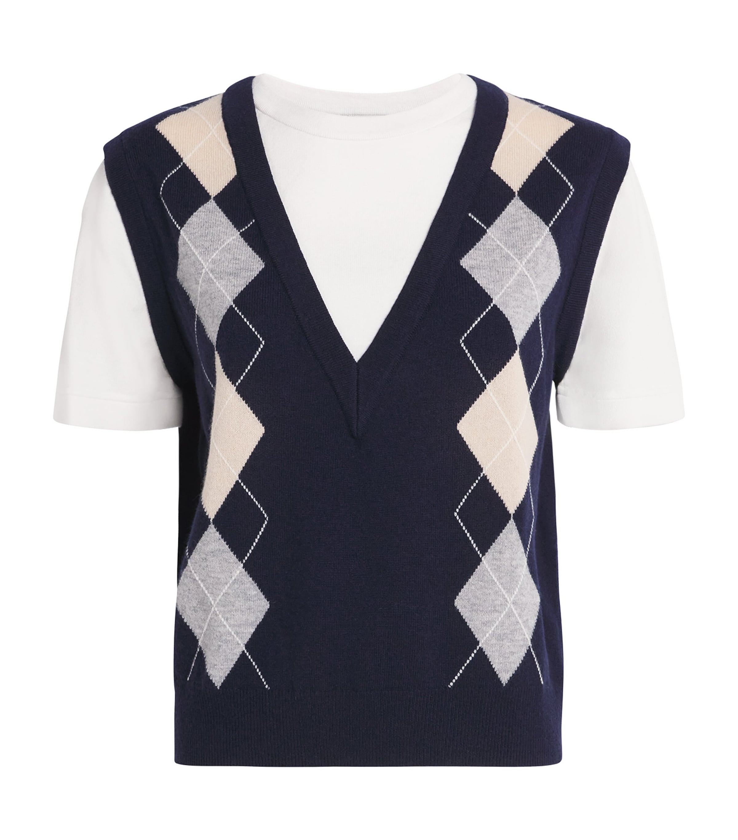 Sandro Wool-cashmere Layered Sweater In Blue