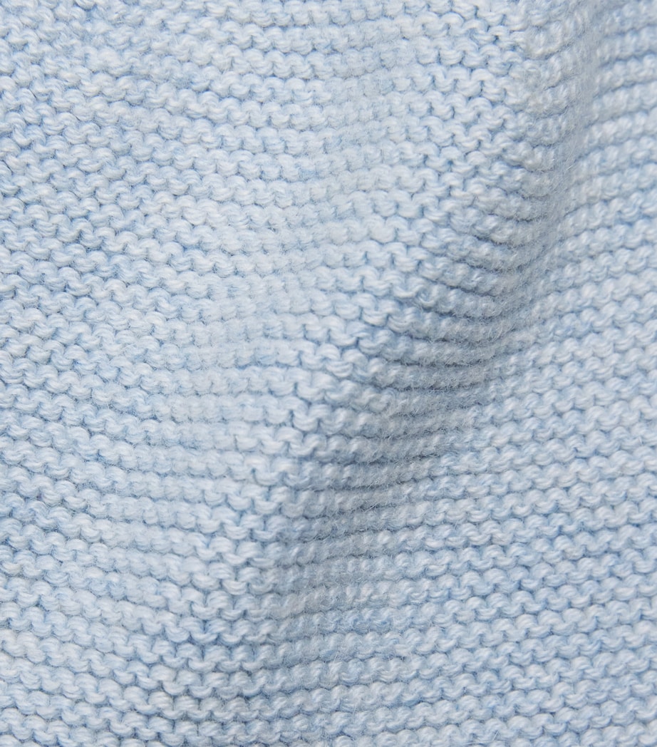 Paz Rodriguez Cotton Knit Beanie (0-12 Months) Chalk Blue Image 3