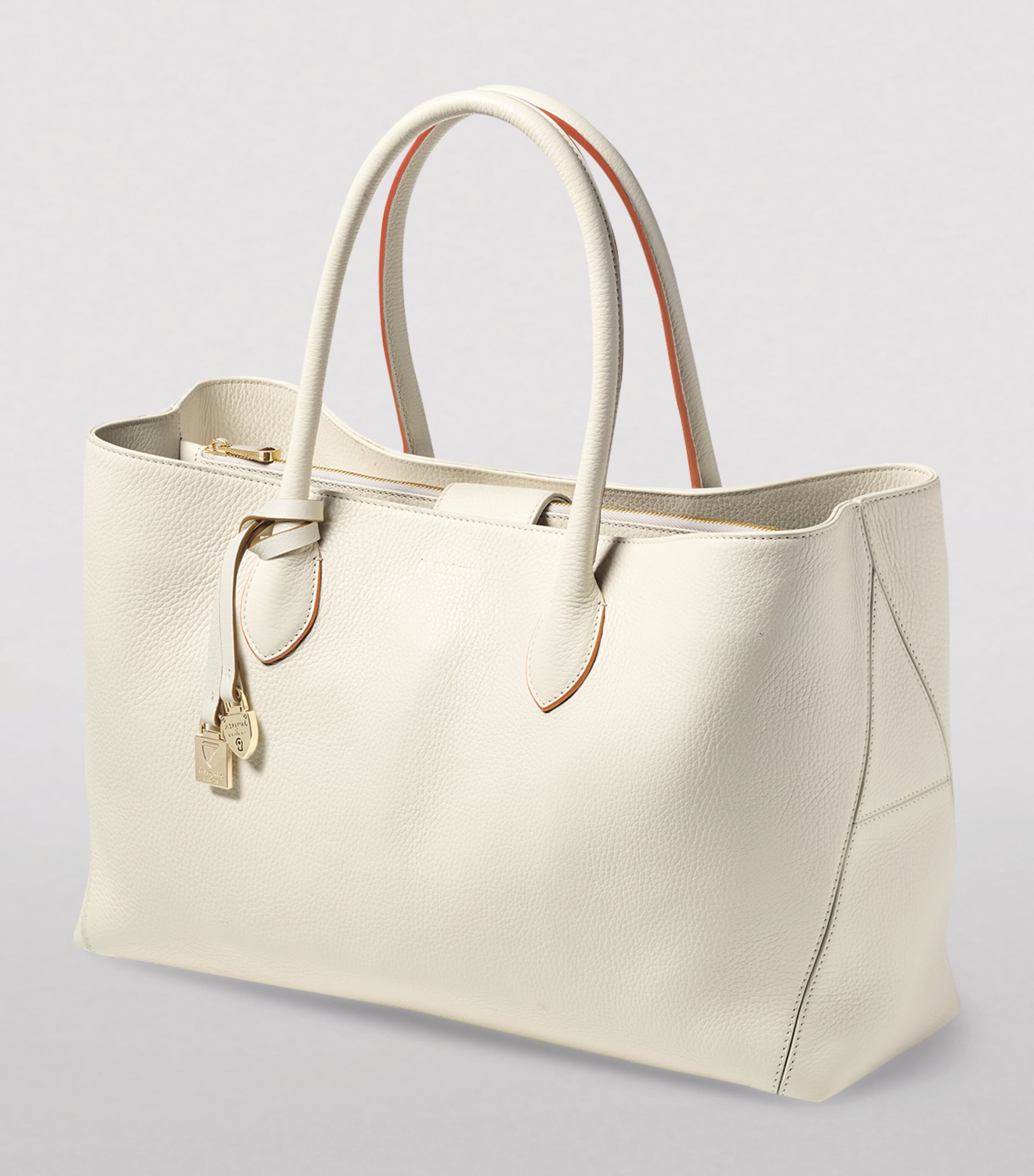 Leather London Tote Bag IVORY Image 7