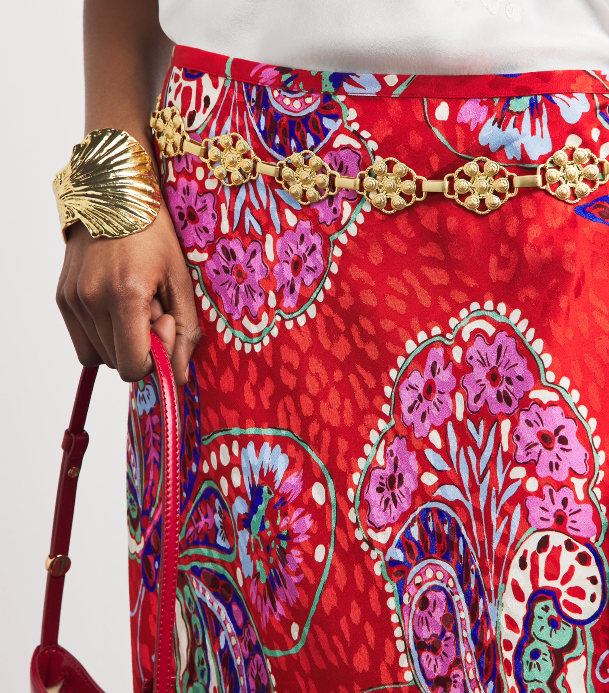 Rixo Gold-Tone Tiana Daisy Chain Belt Gold Image 4