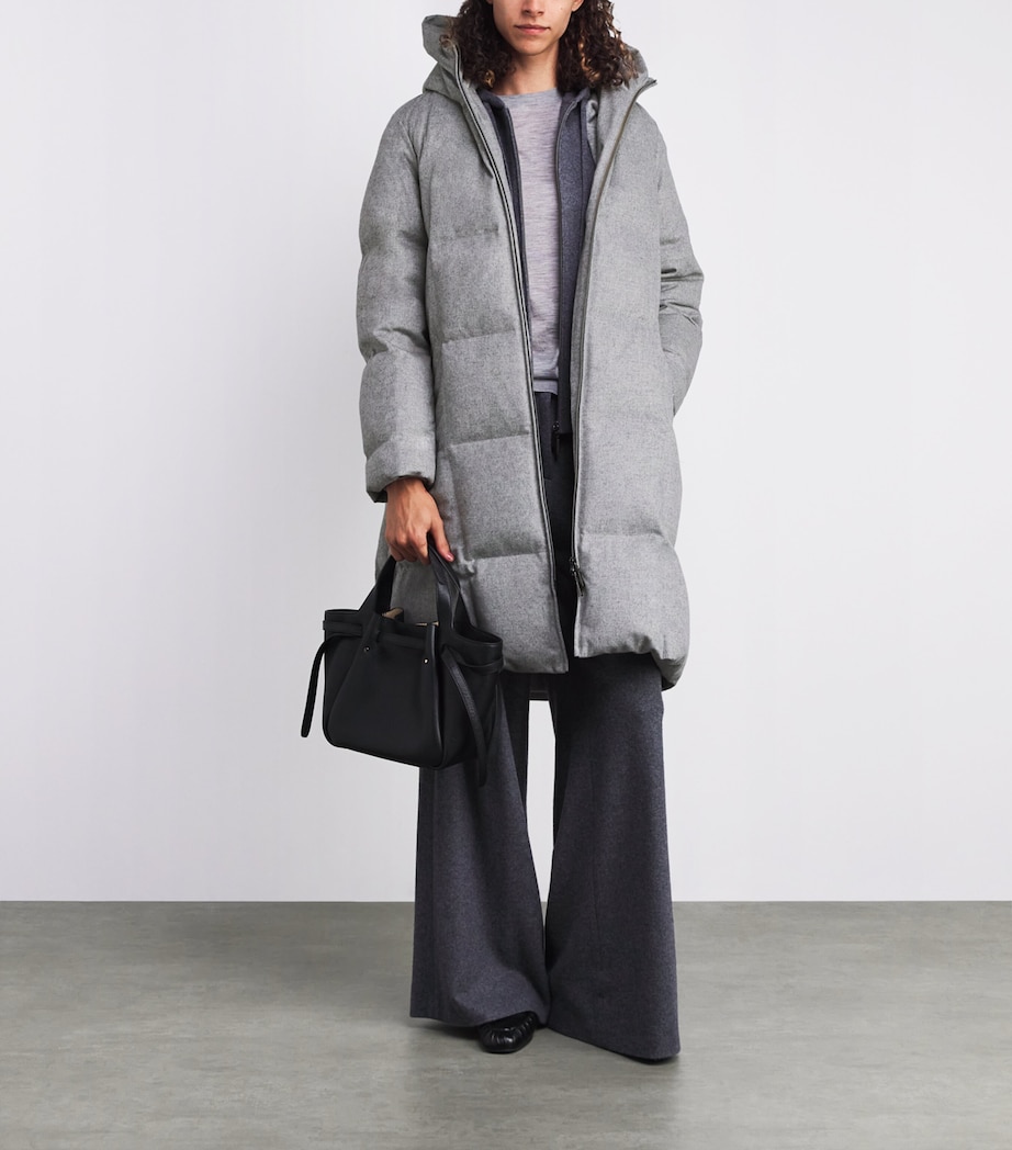 Down-Silk-Cashmere Puffer Coat 12372 GREY Image 2