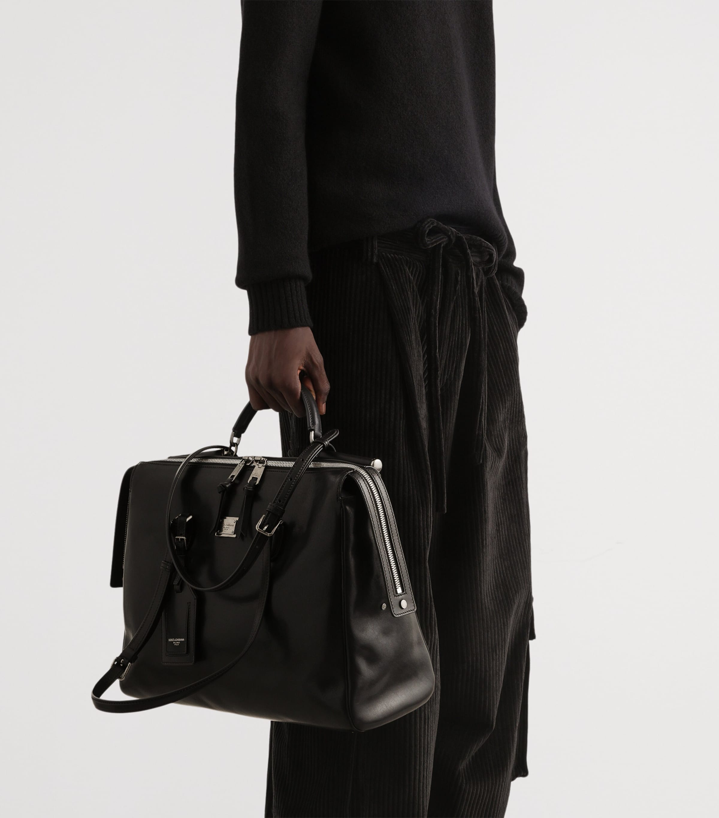 Leather-Blend Top-Handle Bag 80999-BLACK Image 2