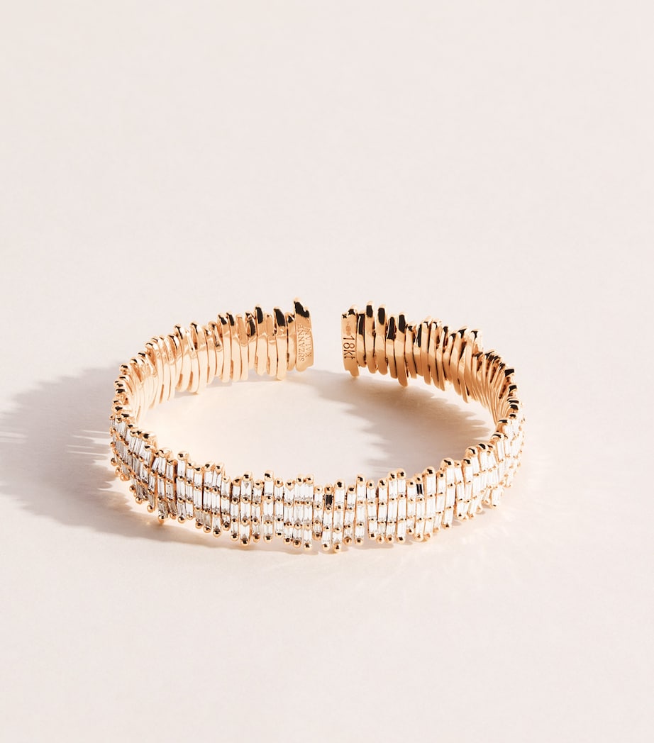 Suzanne Kalan Rose Gold and Diamond Classic Three-Row Cuff Rg/wd Image 1