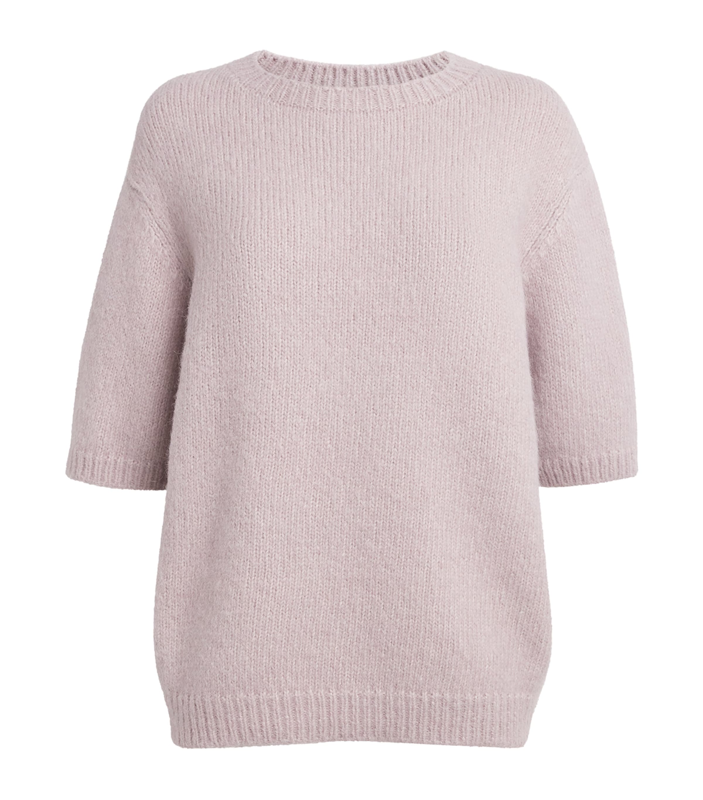 Lauren Manoogian Womens Alpaca-Cotton-Wool Crew-Neck Sweater Lavender Image 1