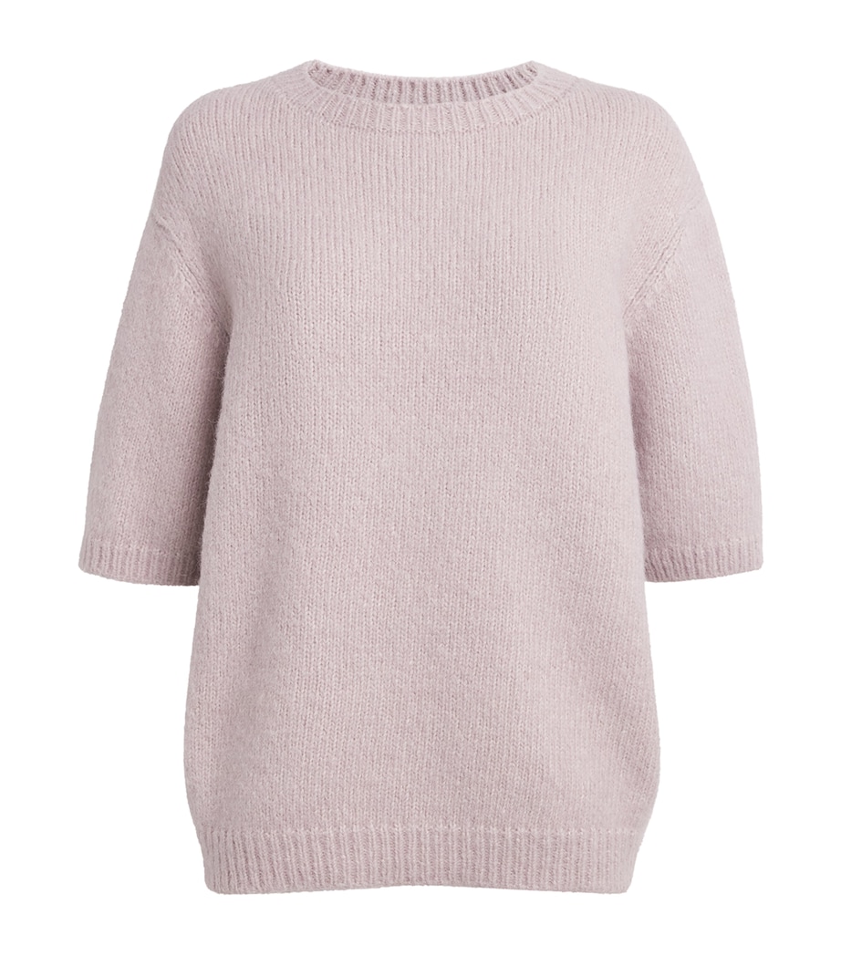 Lauren Manoogian Womens Alpaca-Cotton-Wool Crew-Neck Sweater Lavender Image 1