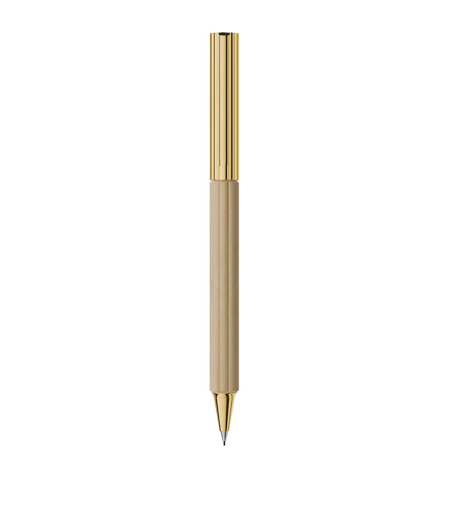Gold-Trim Hornbeam Wood Bloom Mechanical Pencil GOLD Image 1