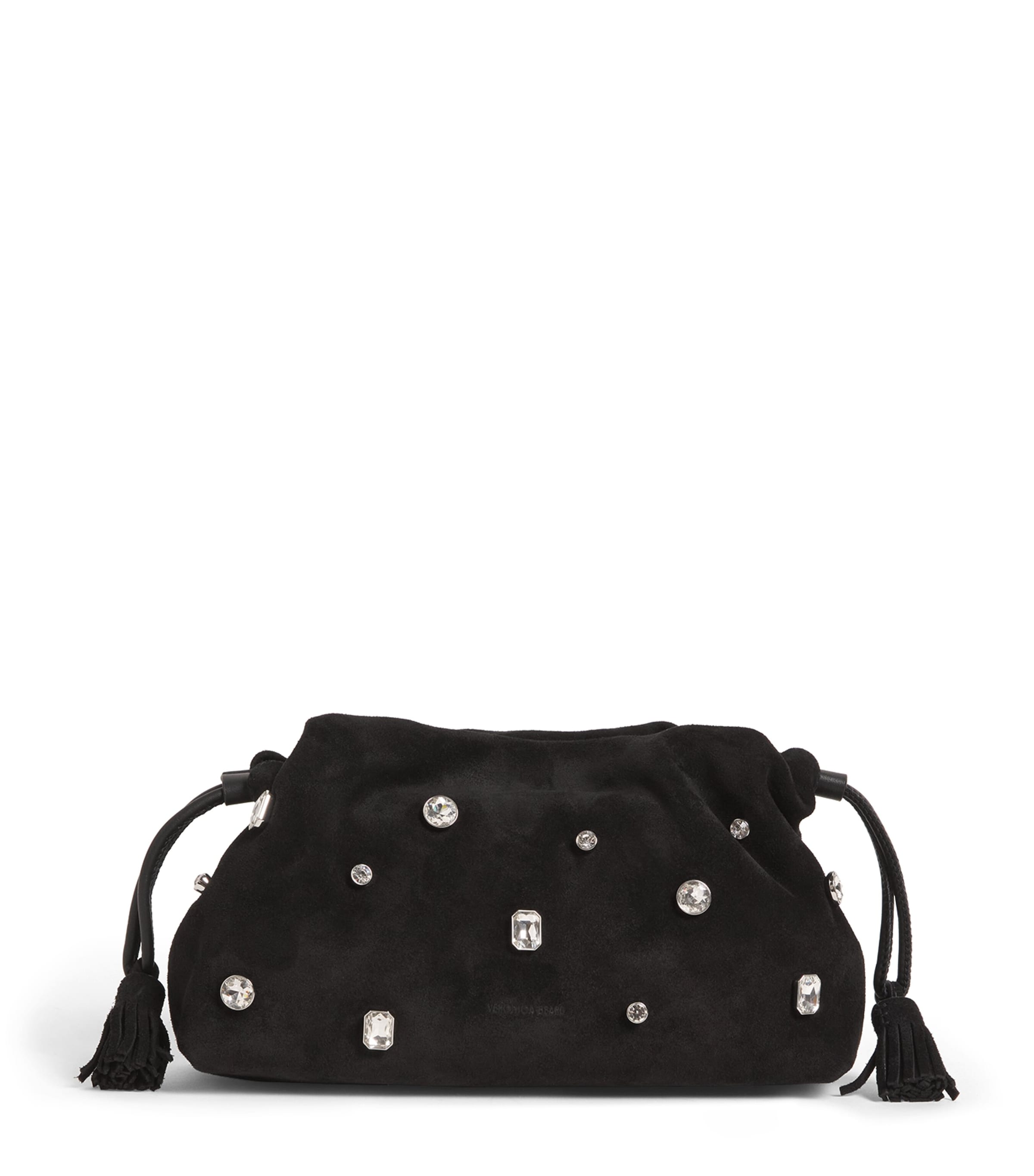 Veronica Beard Small Suede Stash Cross-body Bag In Black