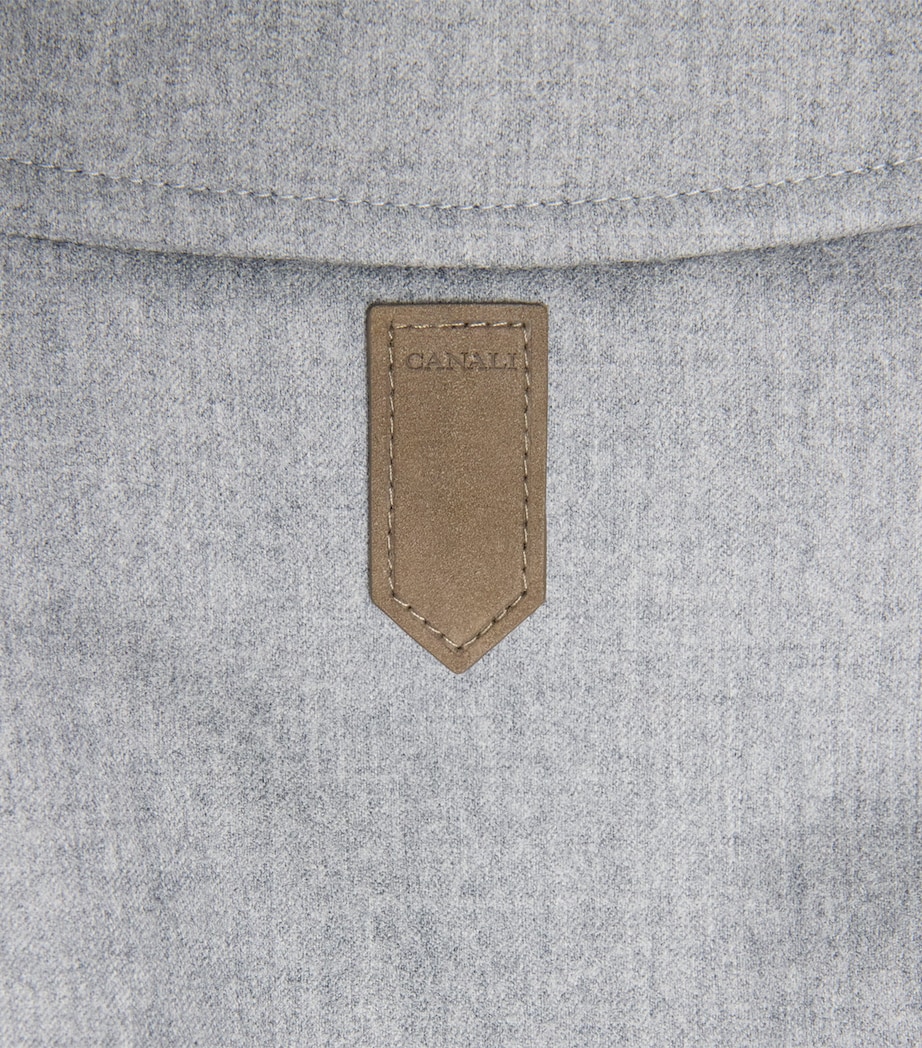 Canali Mens Wool Field Jacket Grey Image 6