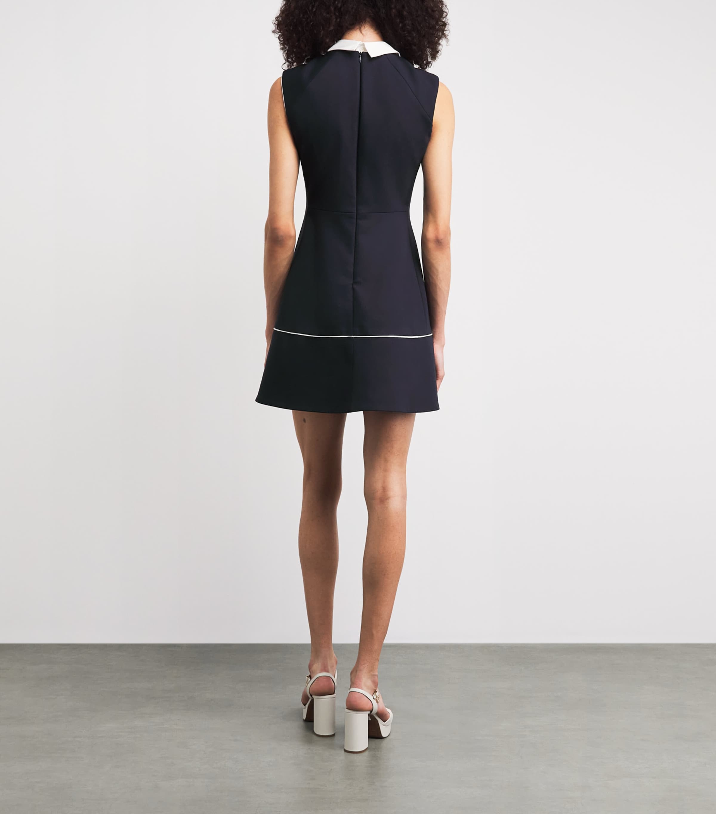 Maje Womens Embellished Collar Mini Dress Navy Image 4