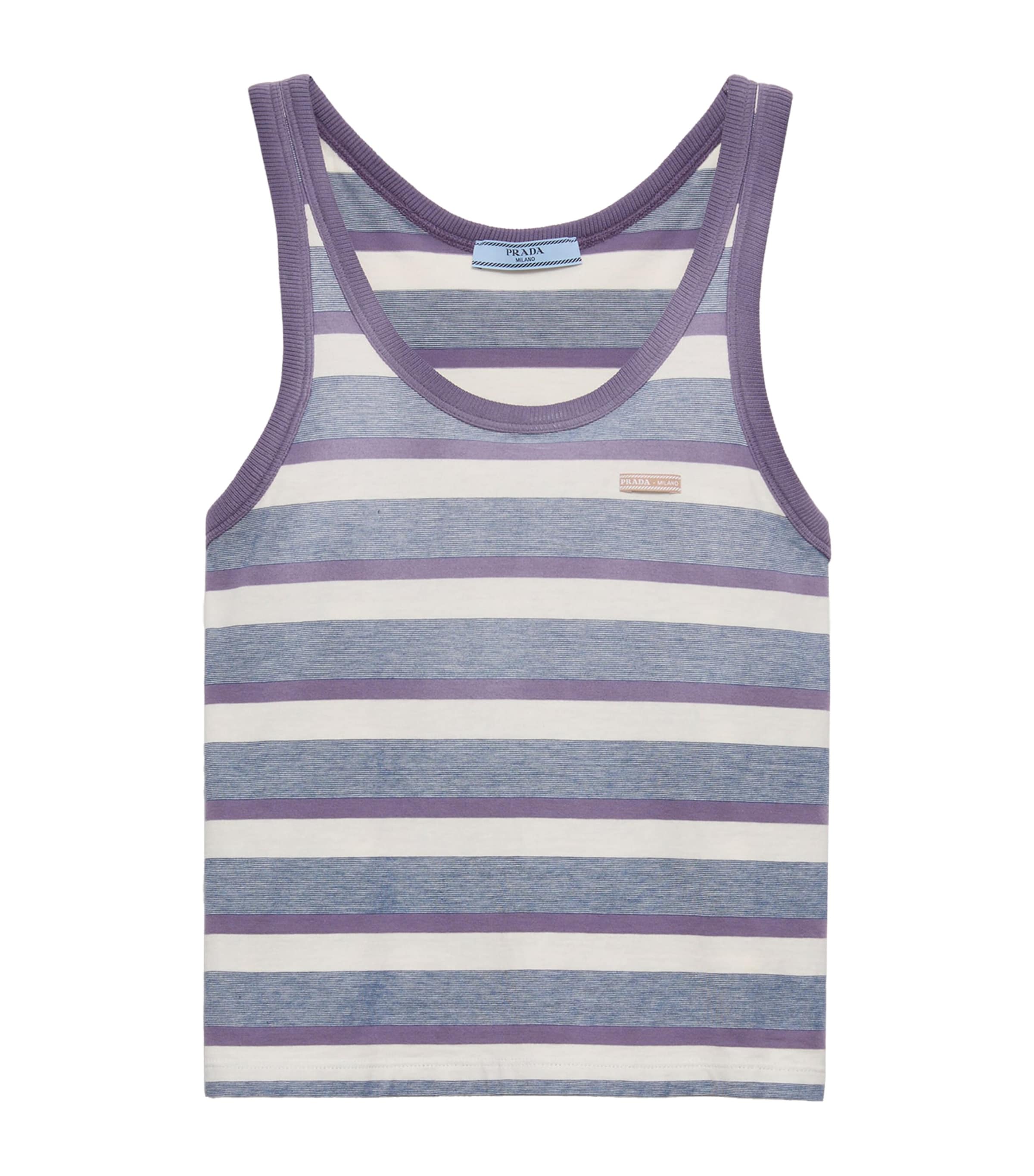 Prada Womens Cotton Stripe Tank Top Image 1