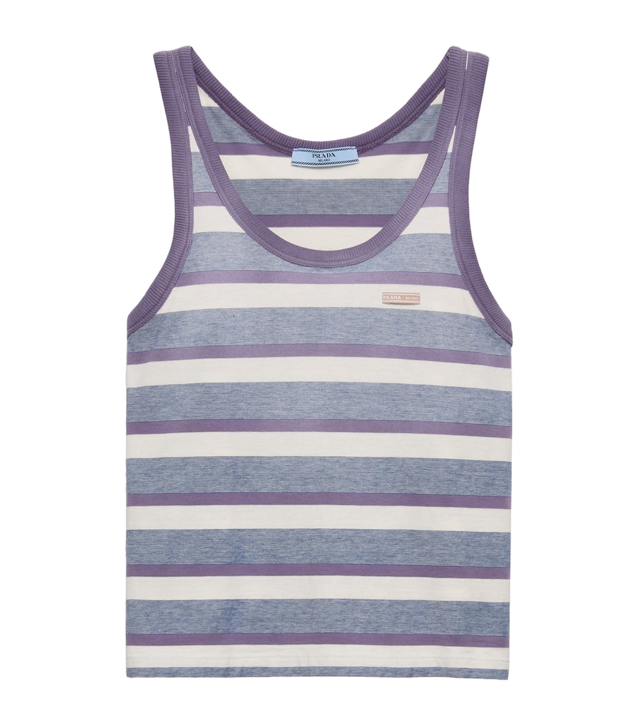 Prada Womens Cotton Stripe Tank Top Image 1