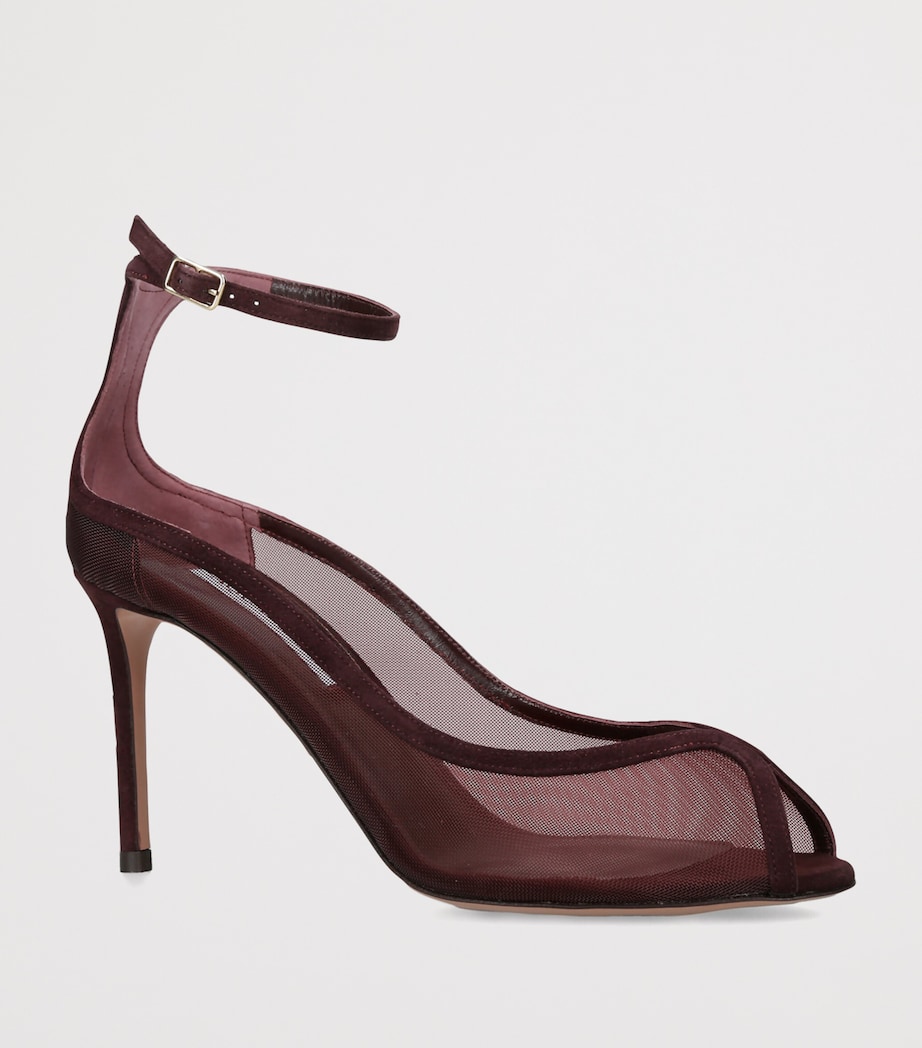 Aquazzura Mesh Love Affair Sandals 85 Wine Image 2