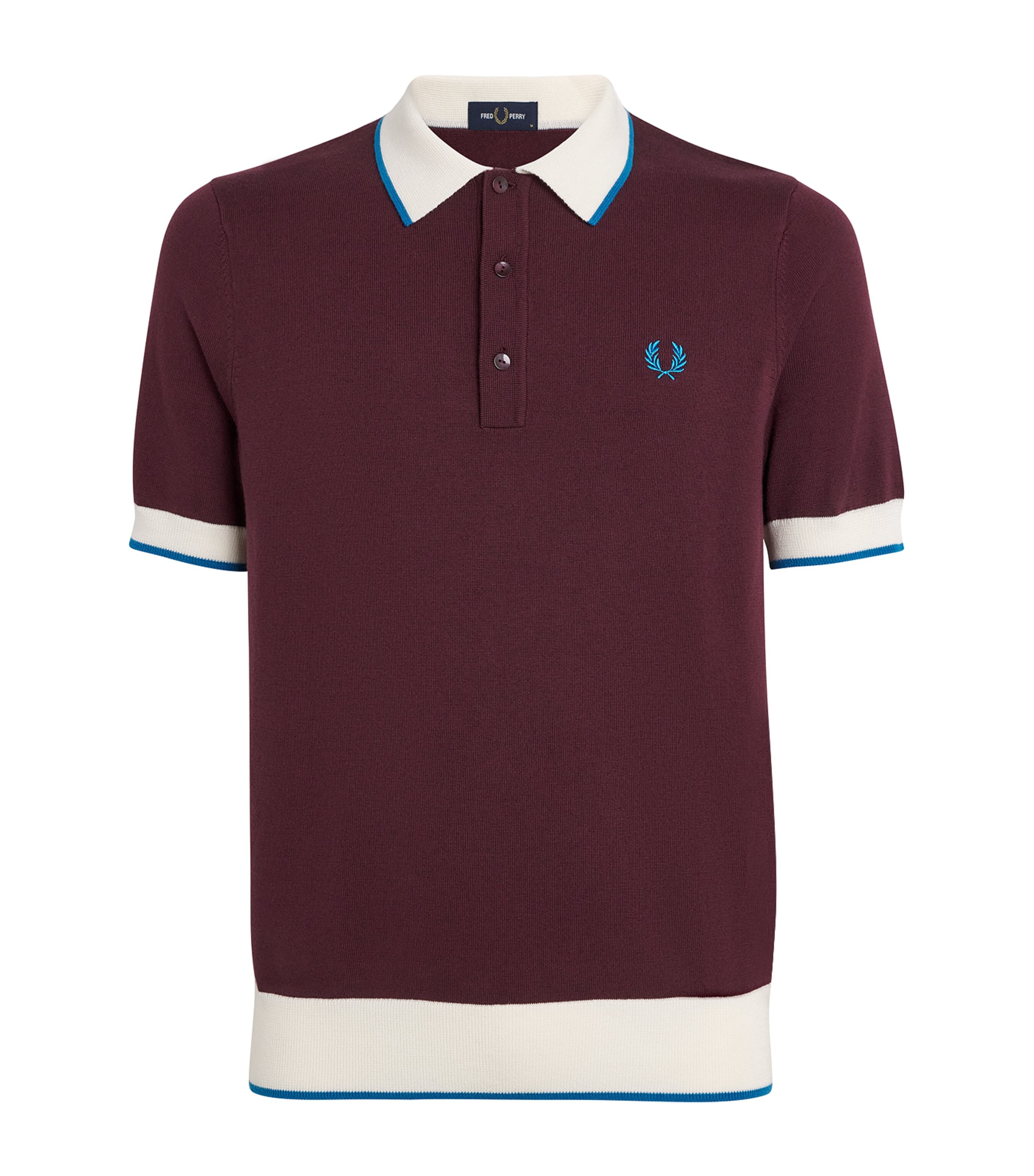 Fred Perry Burgundy Wool-Cotton Contrast-Trim Polo Shirt | Harrods US