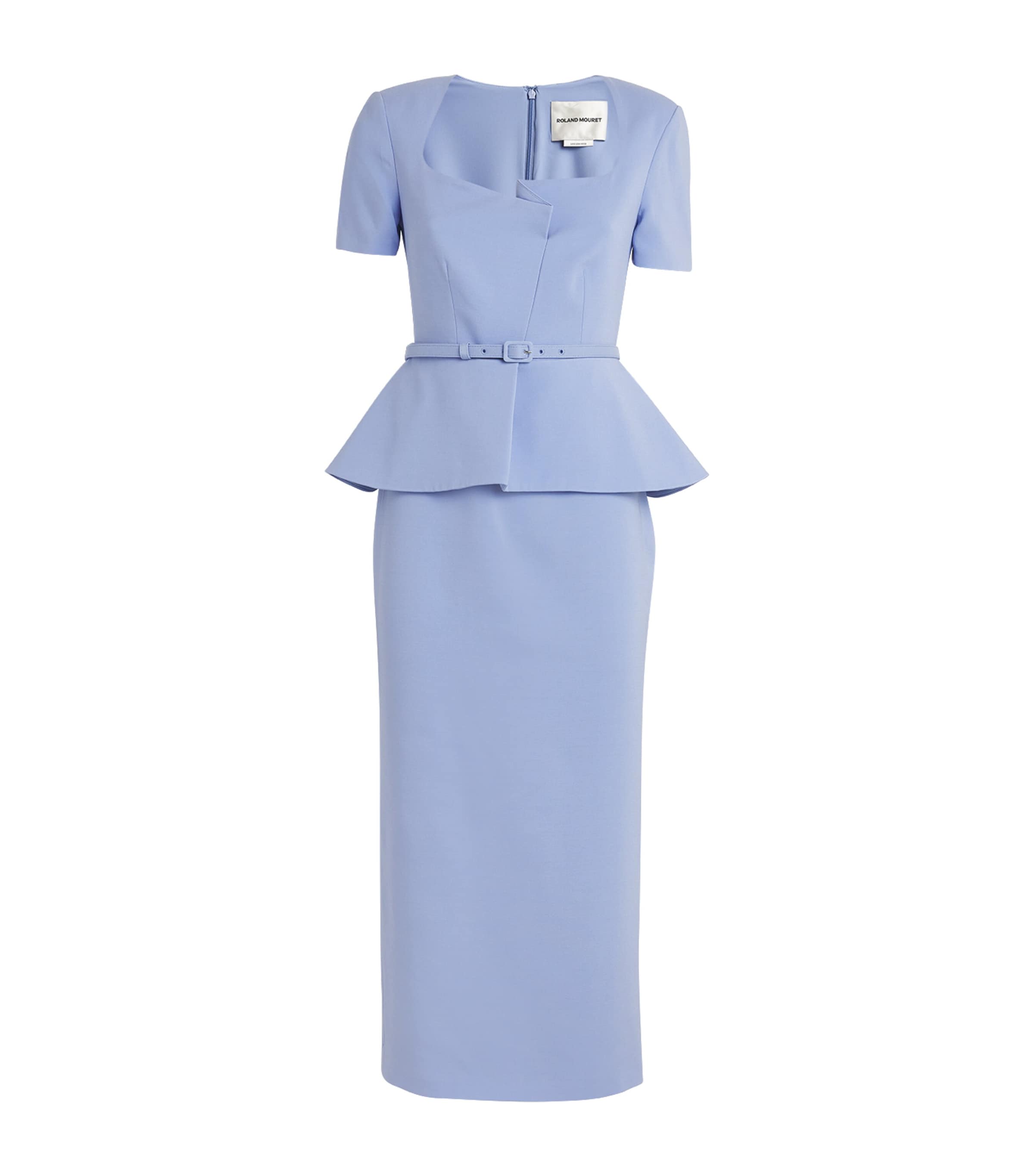 blue roland mouret dress Bow Cotton Poplin Midi Dress in Blue – Roland Mouret main image 0