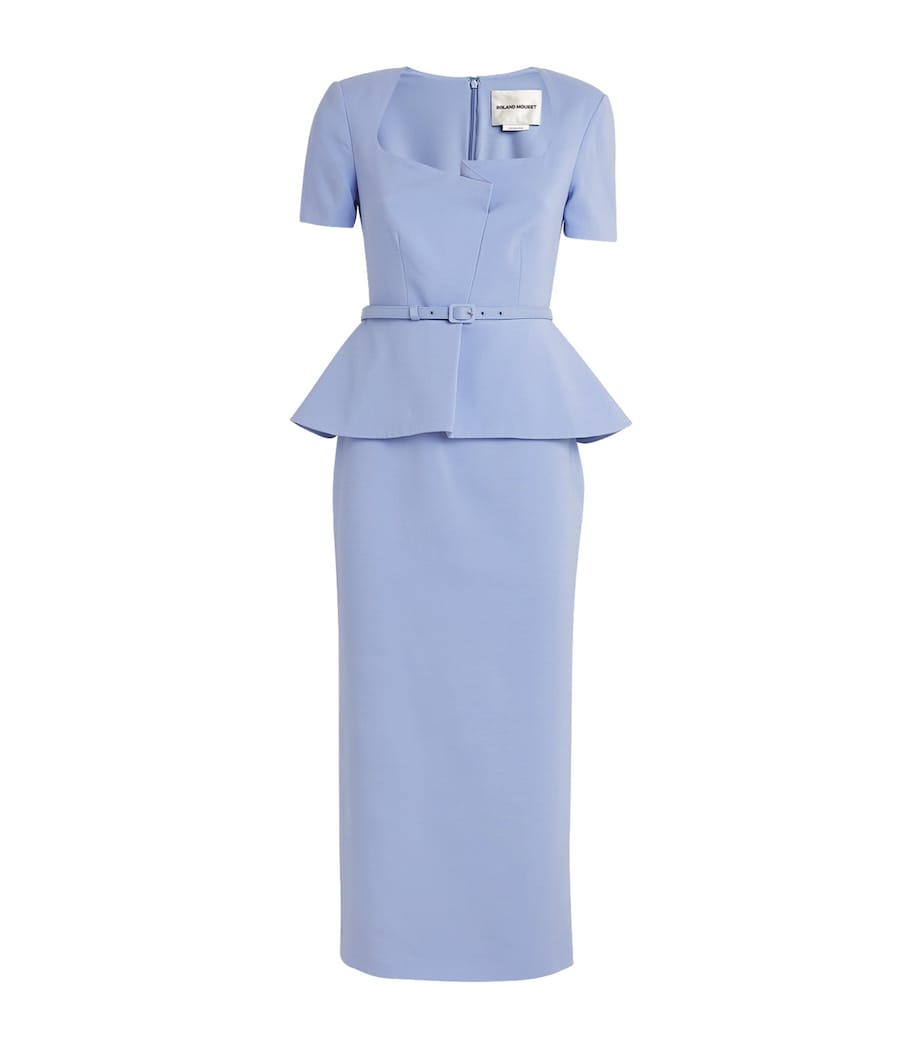 Roland Mouret Blue Silk-Wool Belted Peplum Midi Dress | Harrods US Roland Mouret Blue Silk-Wool Belted Peplum Midi Dress | Harrods US