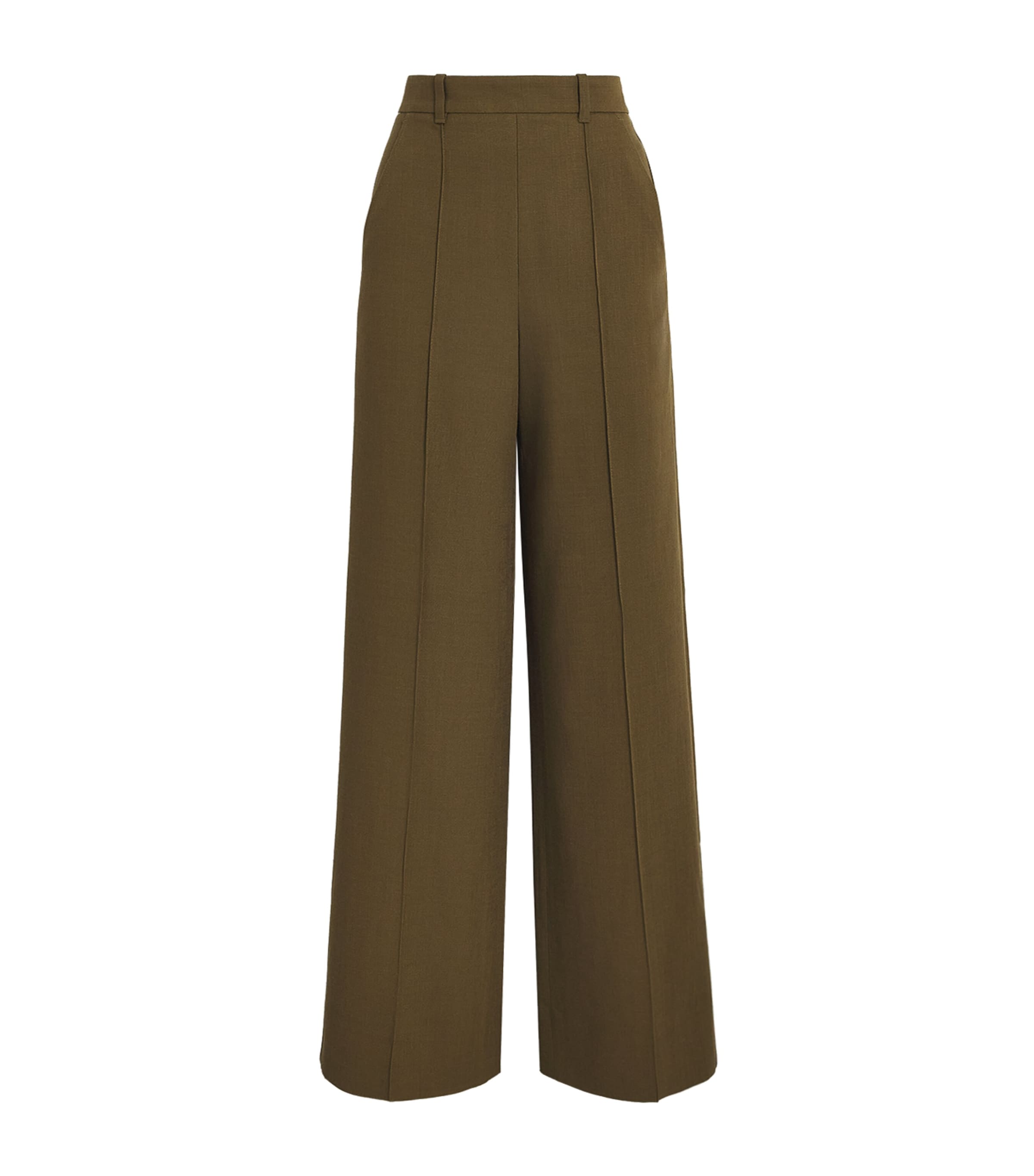 ME+EM Womens Forever Wide-Leg Trousers Olive Green Image 1