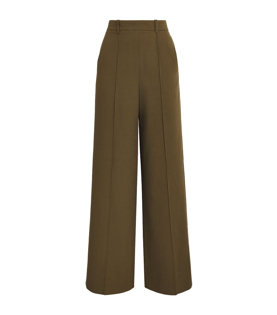 ME+EM Womens Forever Wide-Leg Trousers Olive Green Image 1