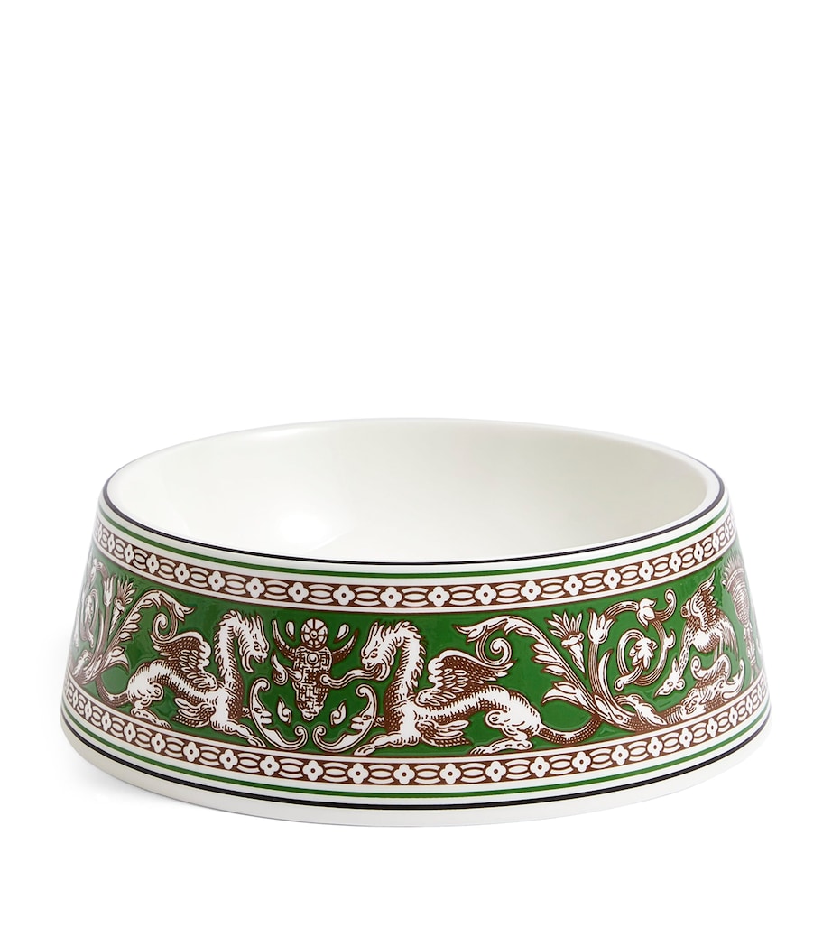 Bone China Florentine Pet Bowl (21cm) GREEN Image 1