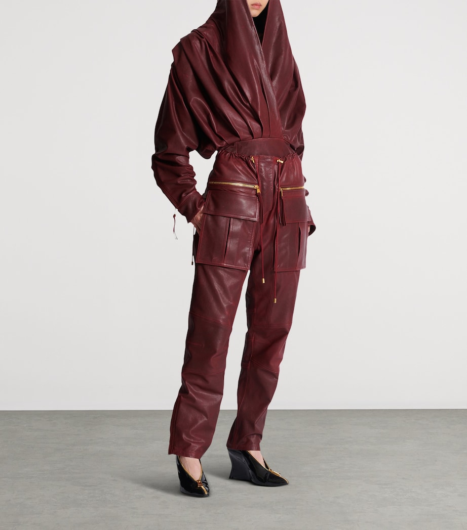 Lambskin Cargo Trousers 3AR AUBERGINE Image 4