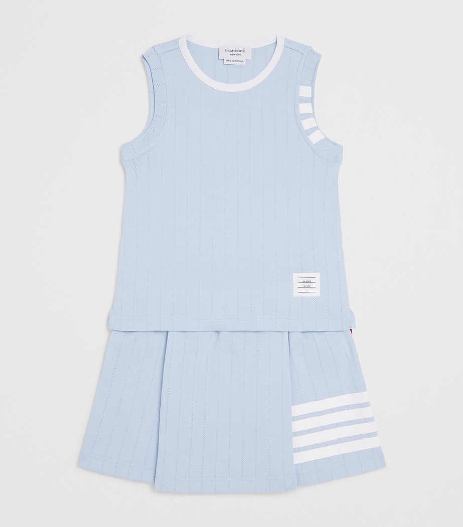 Thom Browne Kids Cotton Ringer Tank Top (2-12 Years) Light Blue Image 3