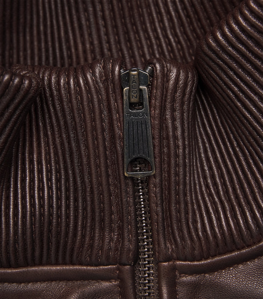 Flight Leather Jacket BROWN Image 6