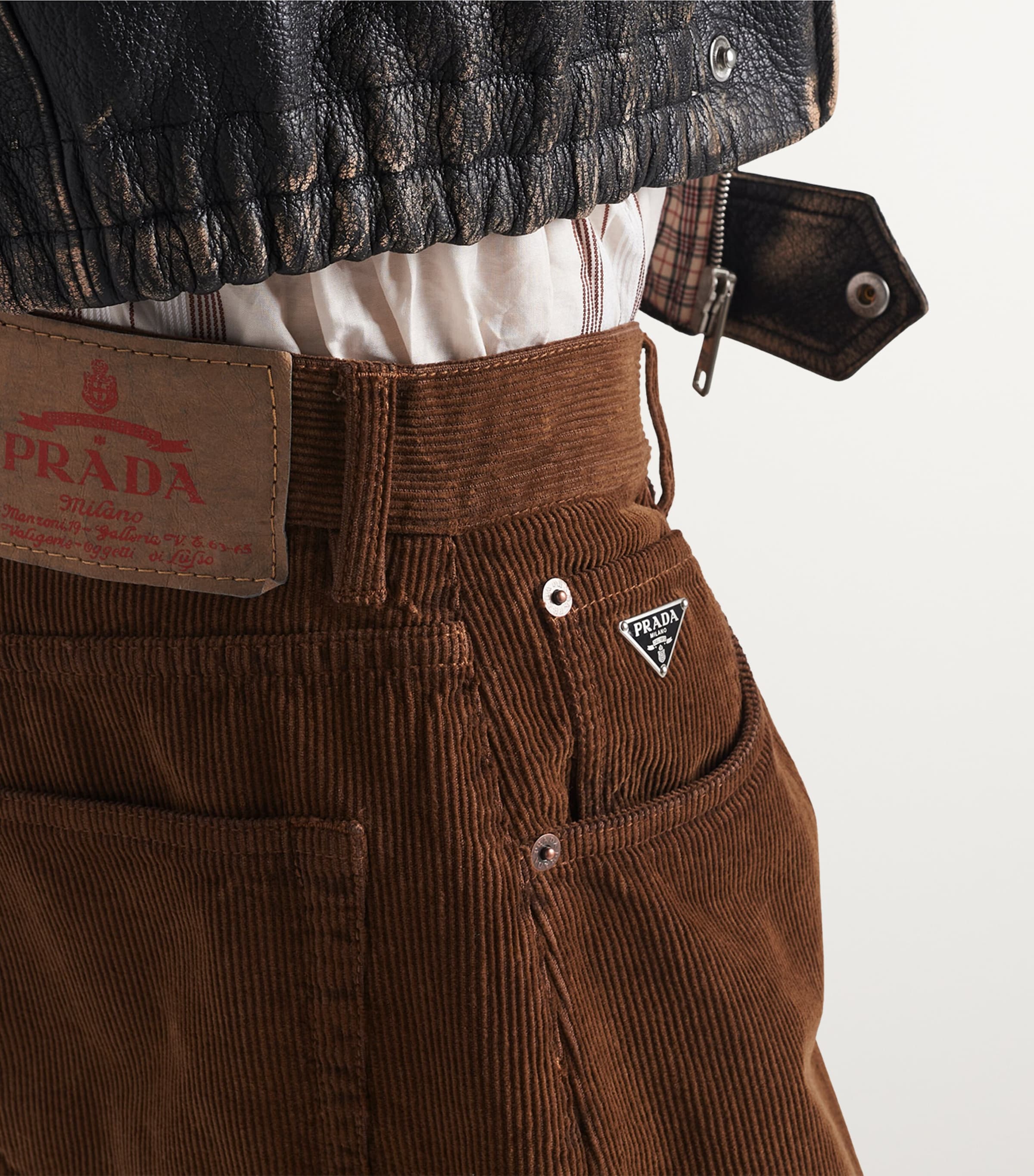 Corduroy Wide-Leg Trousers F098L Image 5