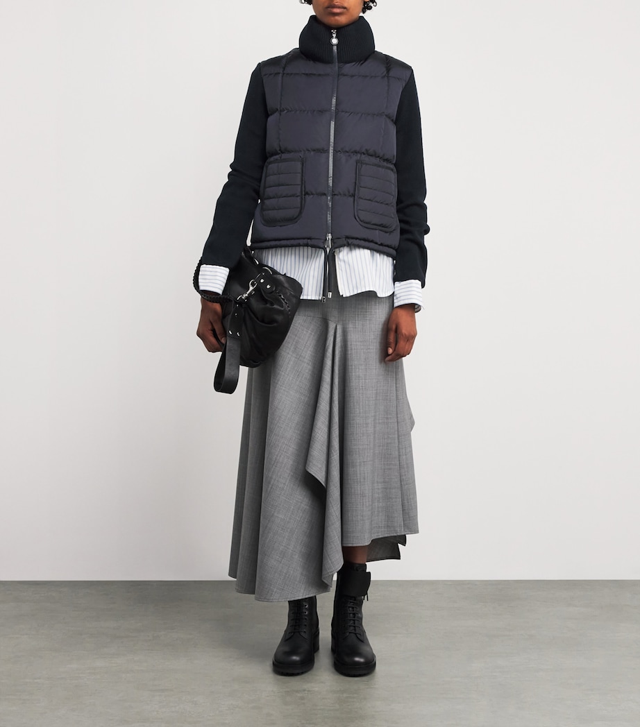 Down-Wool Panelled Cardigan 742 Image 2