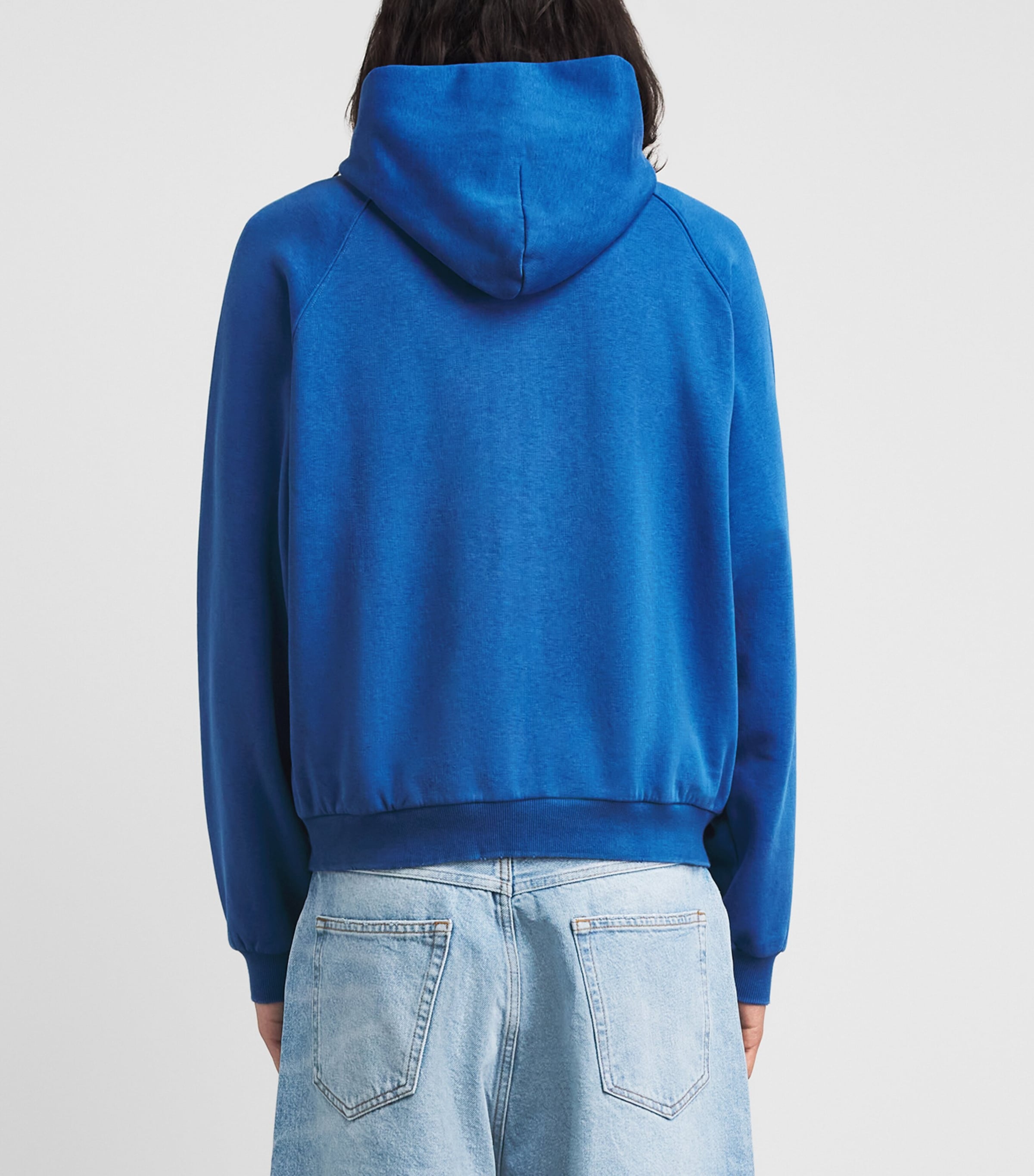 Cole Buxton Mens Zip-Up Cropped Hoodie Blue Image 5