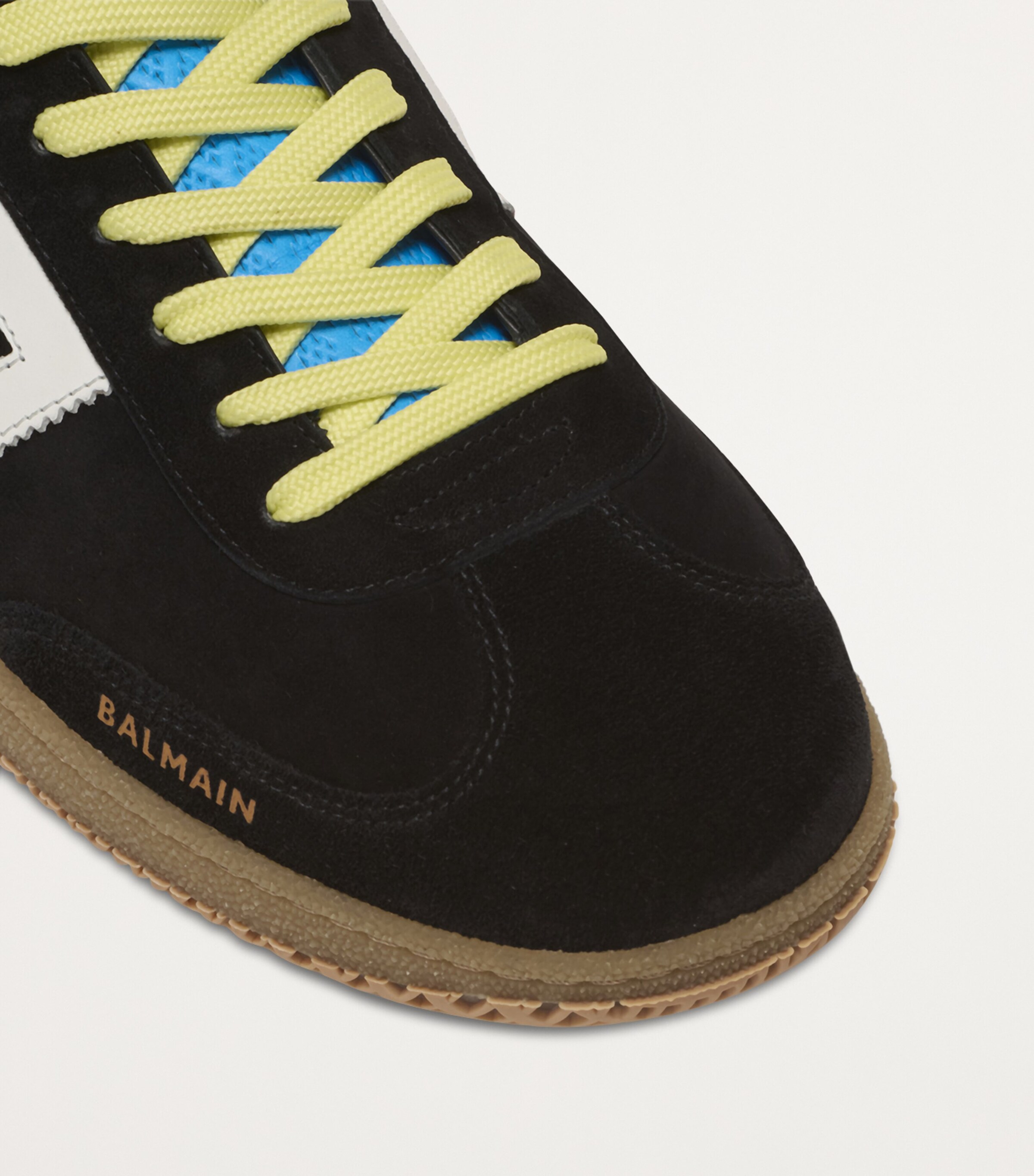 Balmain Suede Swan Sneakers Gris/jaune/orange Image 10